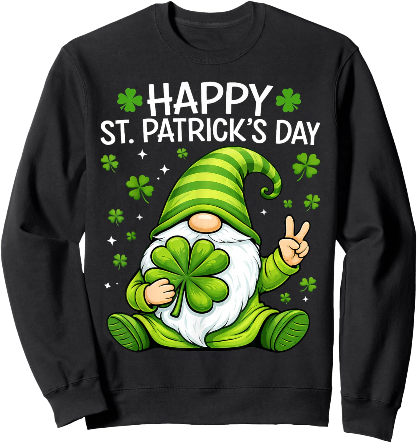 Women's Girls St Patricks Day Irish Shamrock St Patty's Day Sweatshirt - Sweatshirt | Black