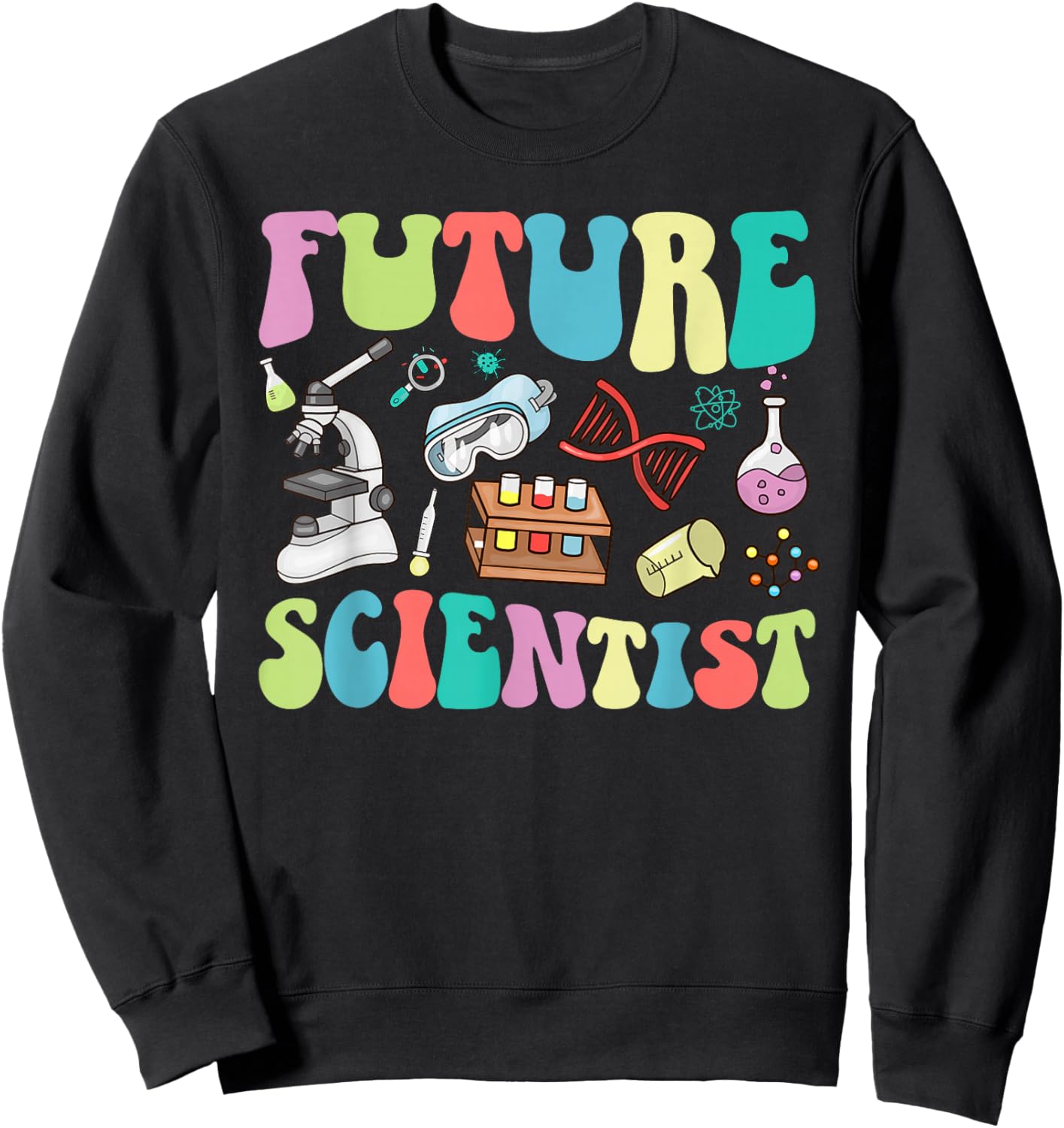 Groovy Future Scientist Kids Scientist Boy Science Sweatshirt - Sweatshirt | Black