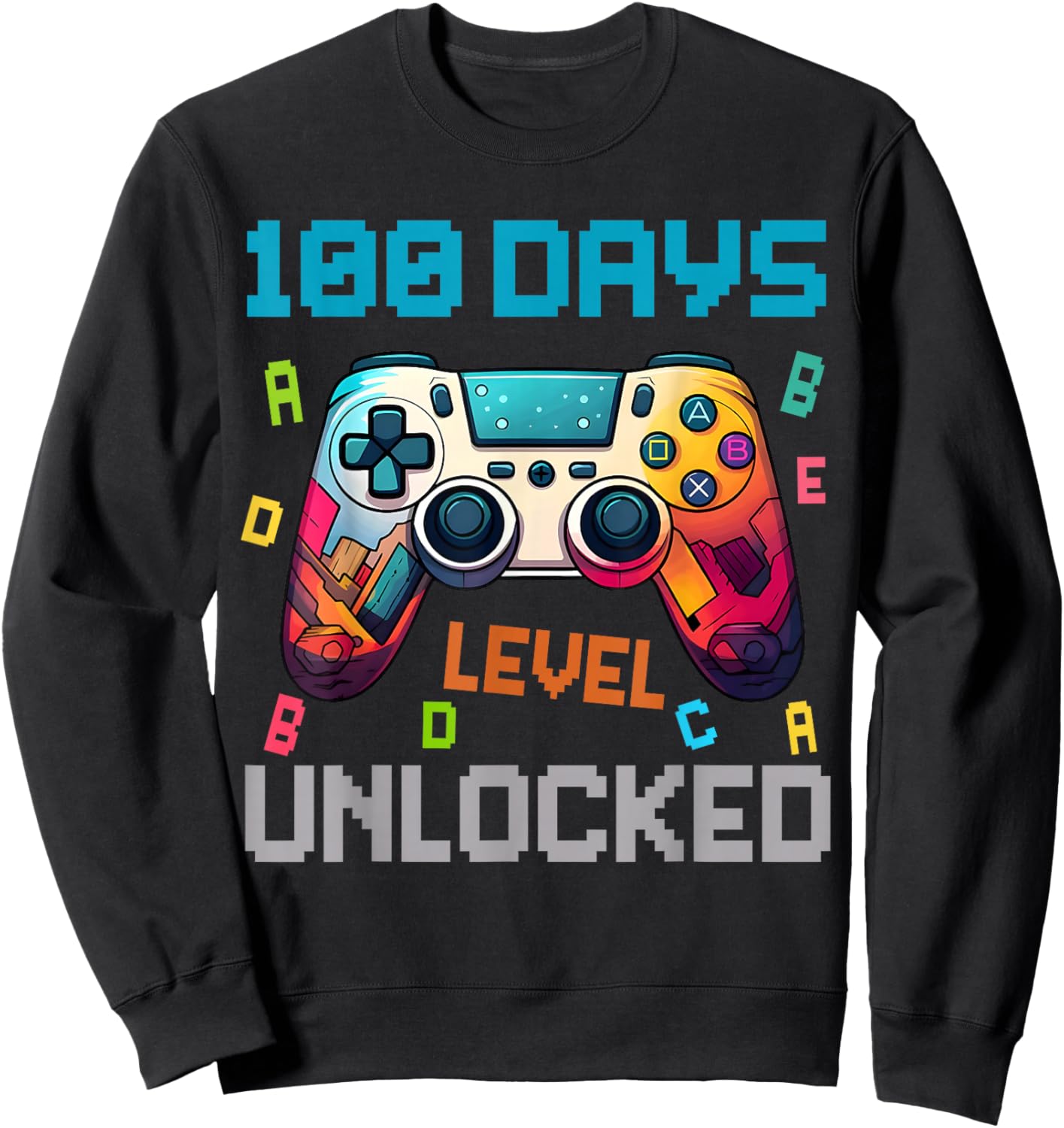100 Days Level Unlocked Gaming 100 Days of School Boys Sweatshirt - Sweatshirt | Black