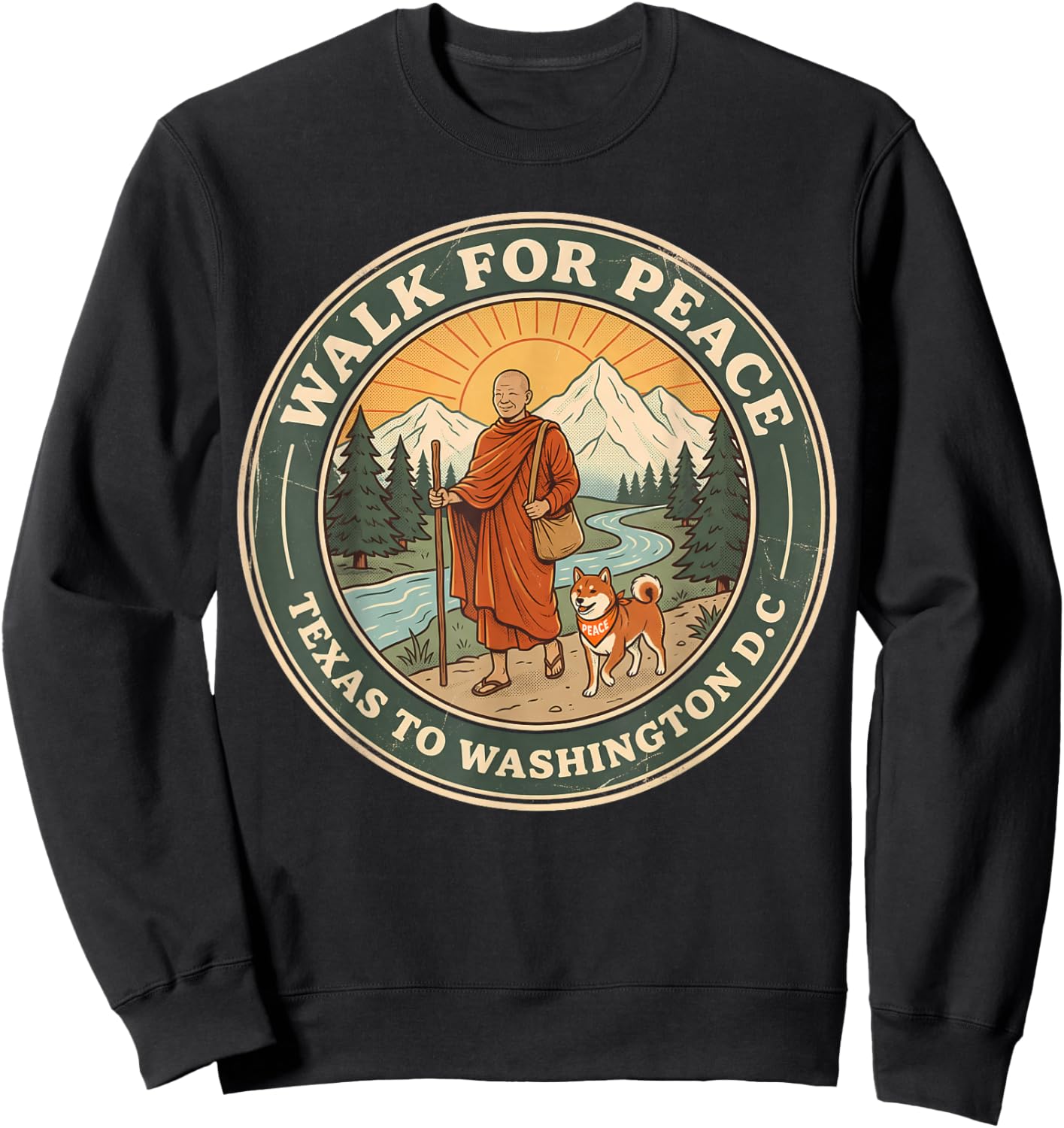 Pilgrimage Walk for Peace Texas to Washington D.C Trek Sweatshirt - Sweatshirt | Black