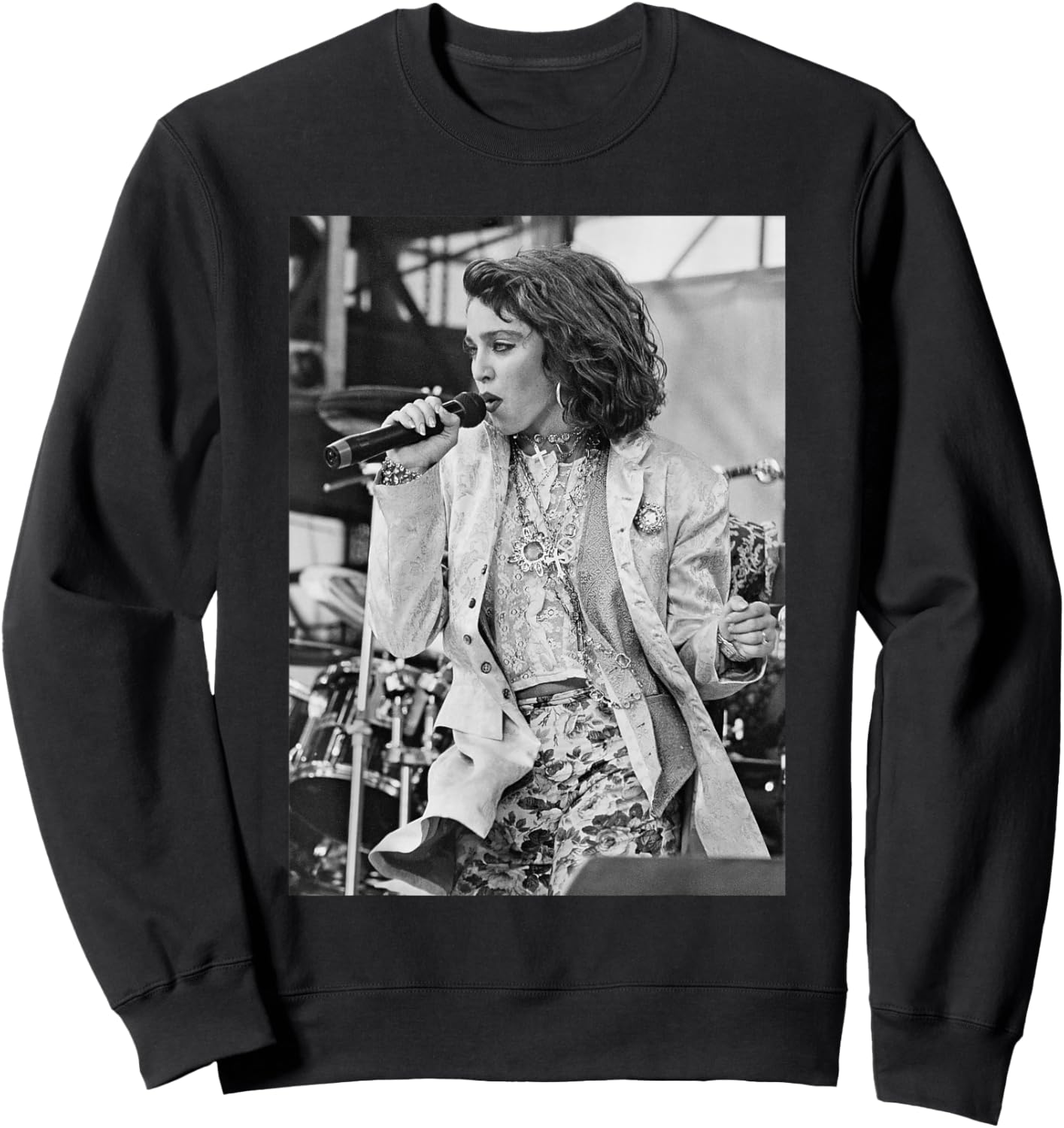 Madonna at Live Aid Dual Concert Philadelphia 1985 Sweatshirt - Sweatshirt | Black
