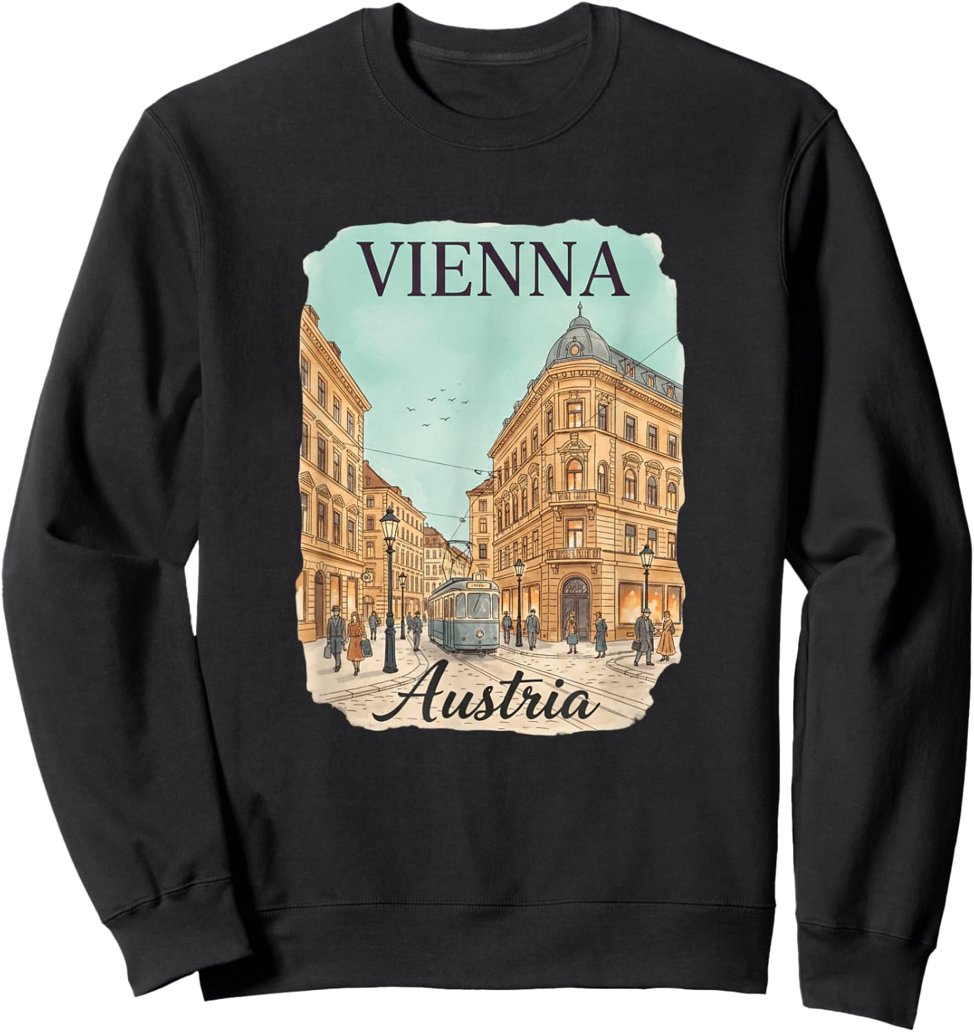 Vienna Austria Vintage Street Scene Travel Souvenir for Kids Sweatshirt - Sweatshirt | Black