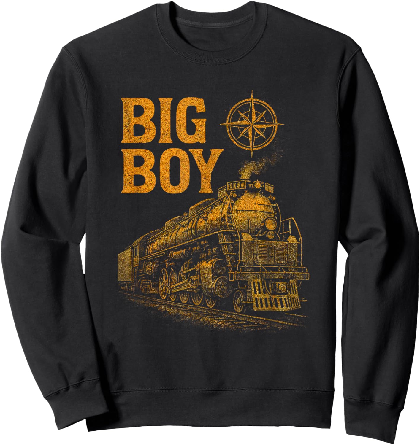 Big BOY - Vintage Steam Locomotive Design Sweatshirt - Sweatshirt | Black