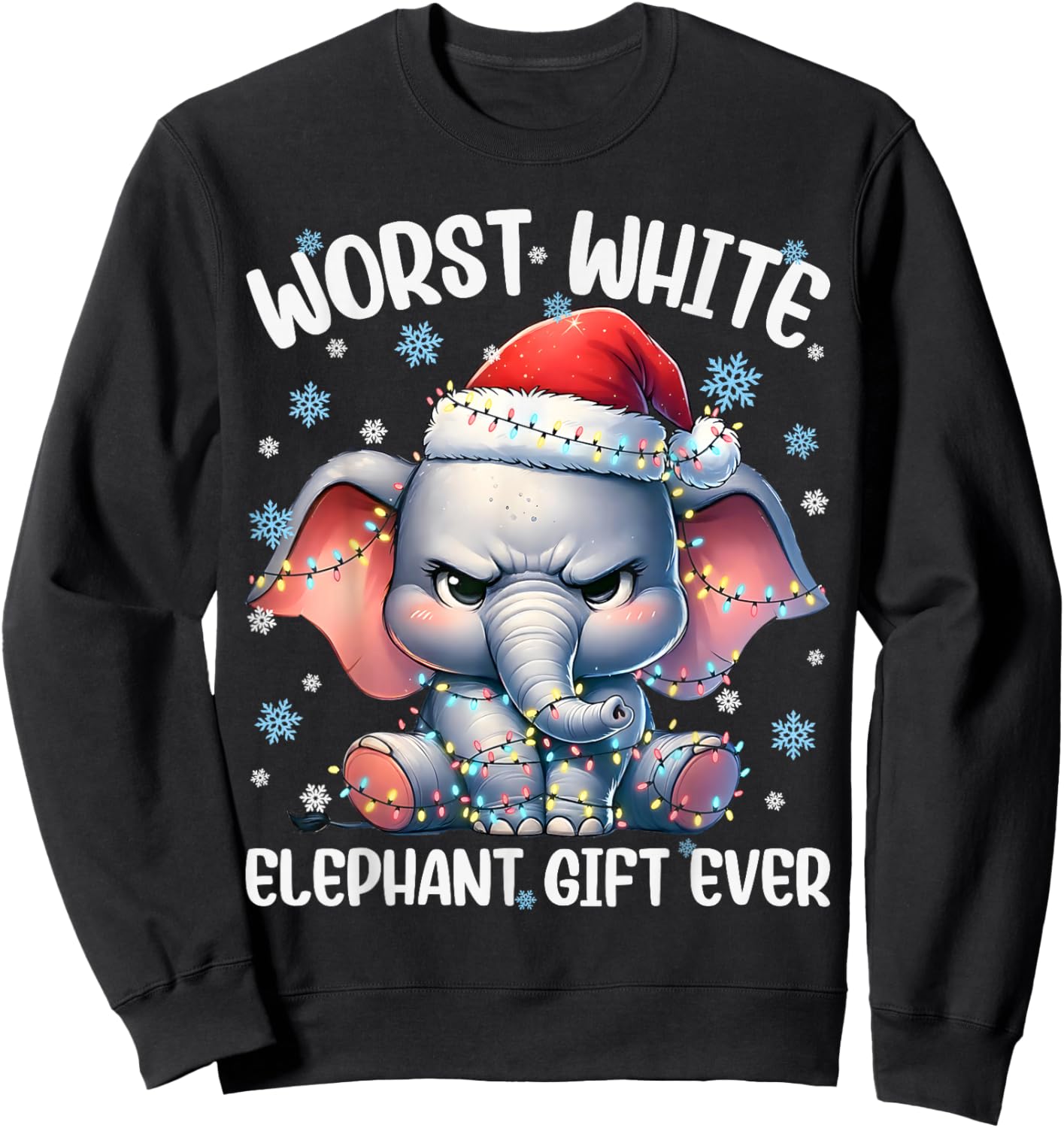 Worst White Elephant Ever Christmas Xmas Under 15 20 Sweatshirt - Sweatshirt | Black