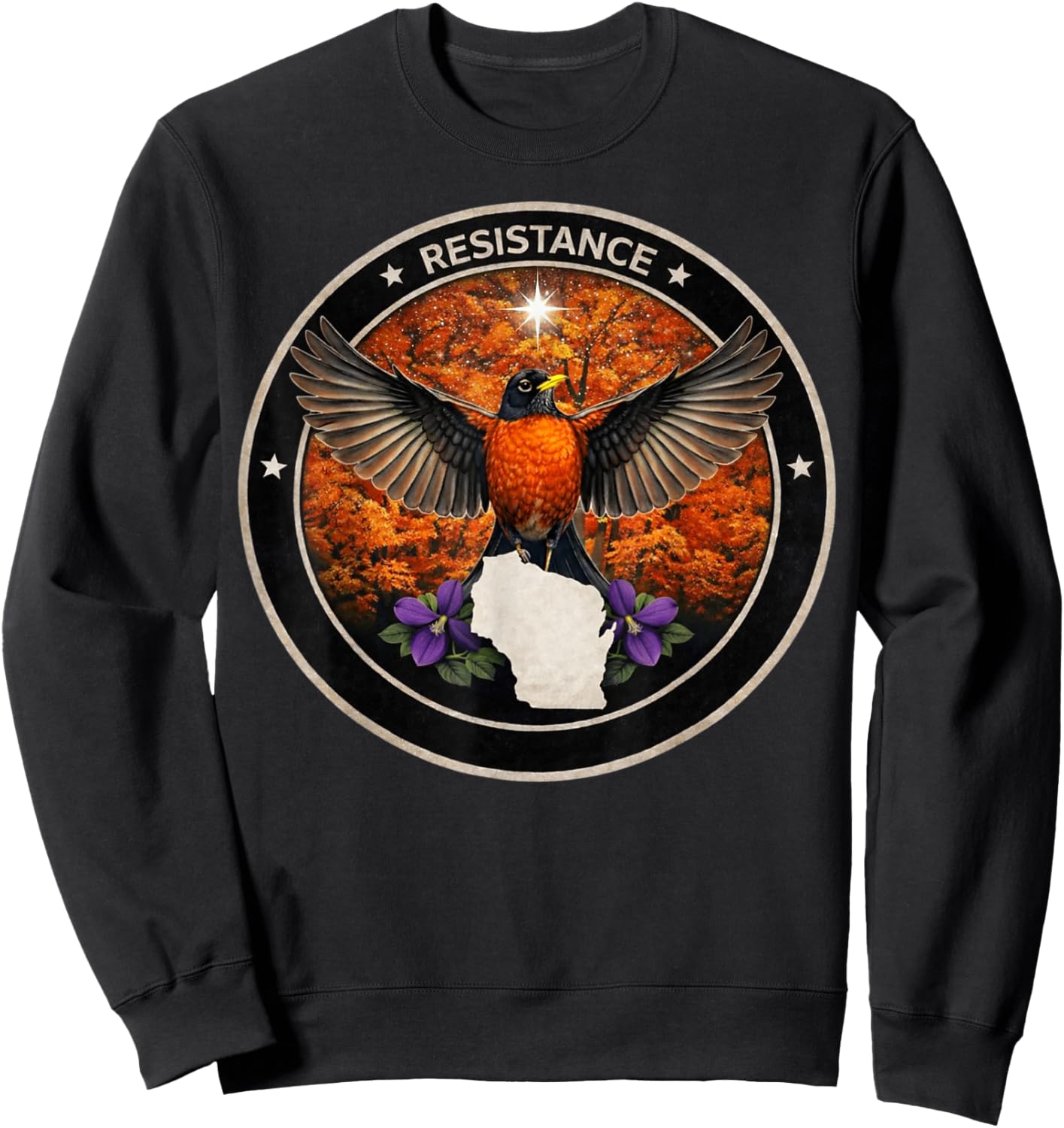 Wisconsin WI Rebel Bird Alliance Resistance No Kings 2026 Sweatshirt - Sweatshirt | Black