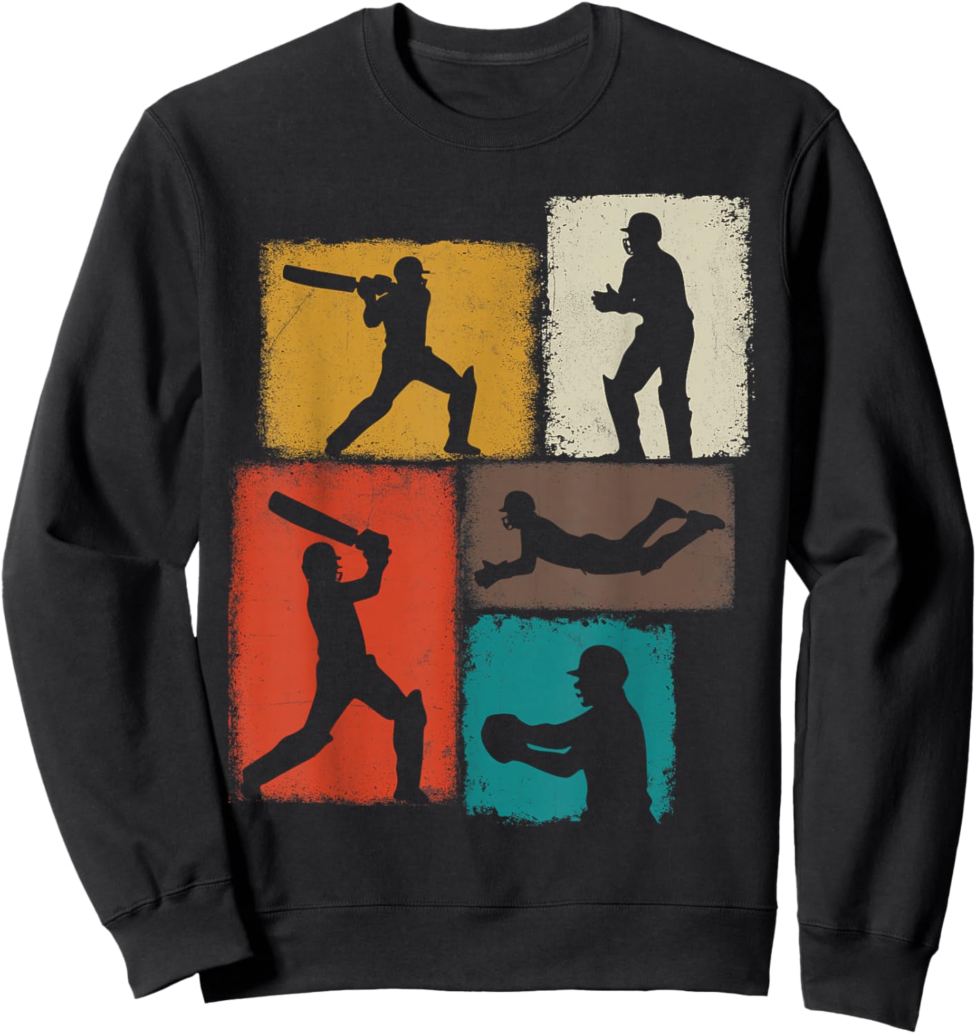 Cricket Player Collage Men Women Cricketer Coach Youth Sweatshirt - Sweatshirt | Black