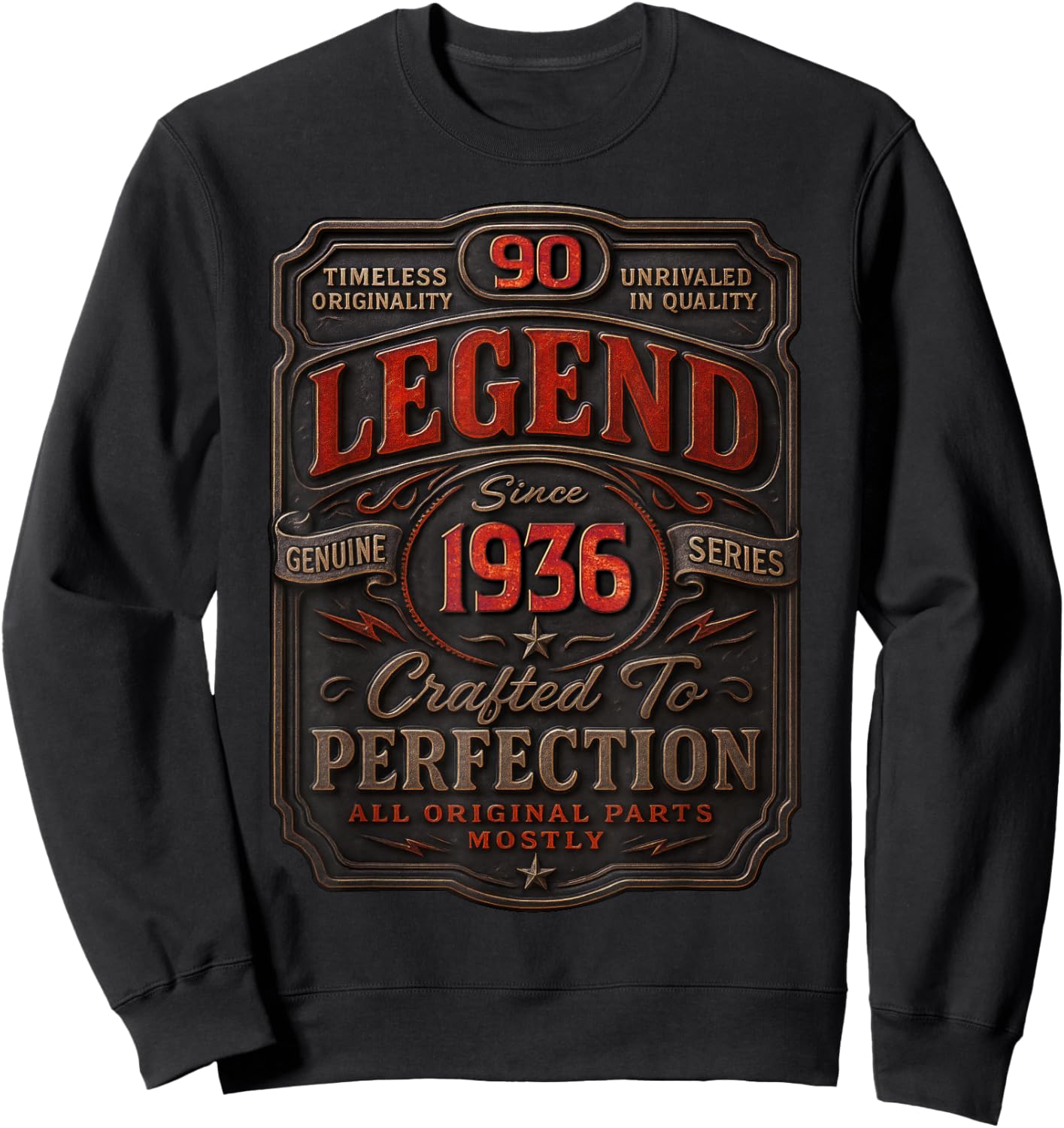 Vintage 1936 Limited Edition Shirt 90 Year Old 90th Birthday Sweatshirt - Sweatshirt | Black