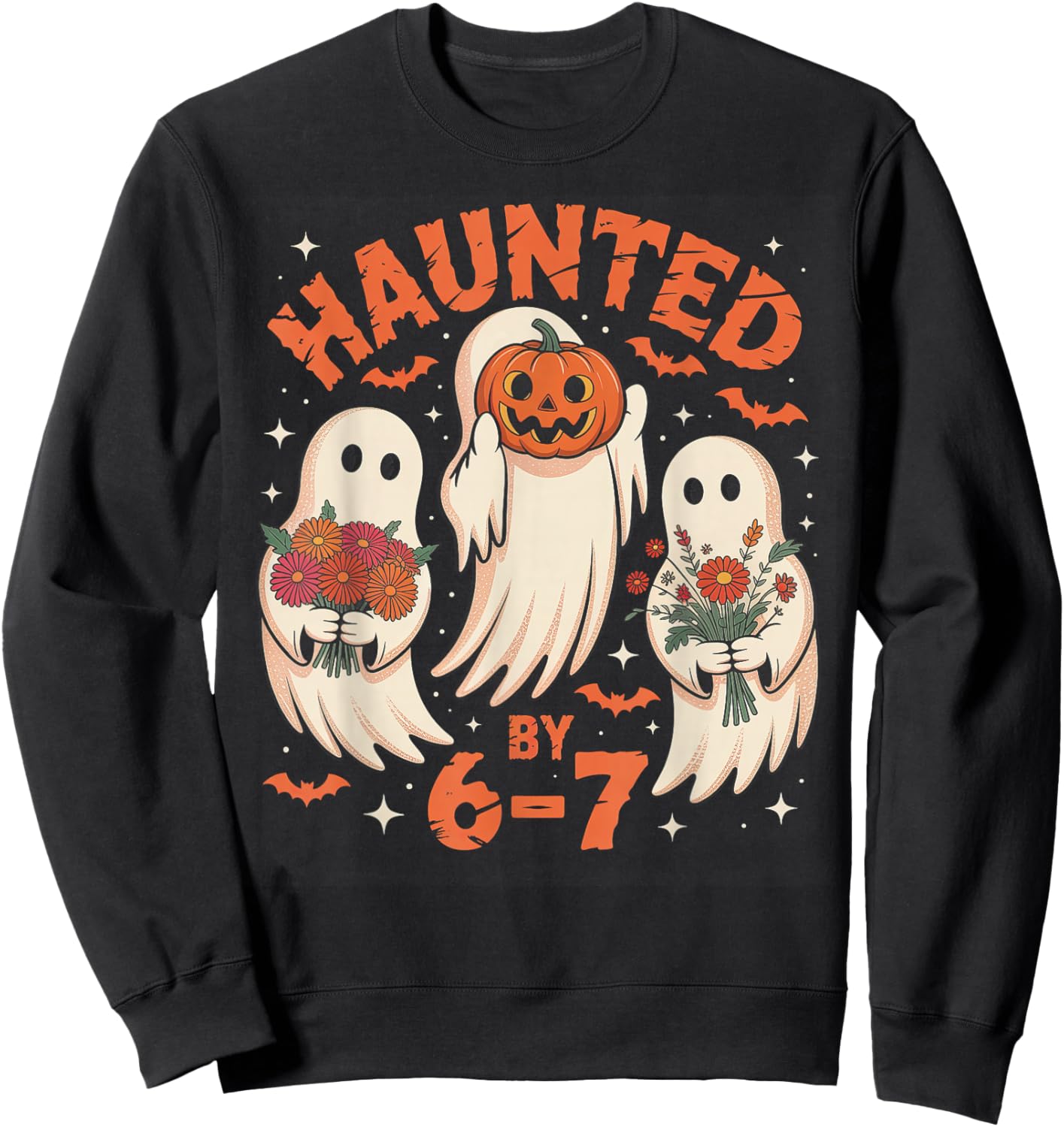 67 Meme Halloween Haunted by 6 7 Six Seven Sweatshirt - Sweatshirt | Black