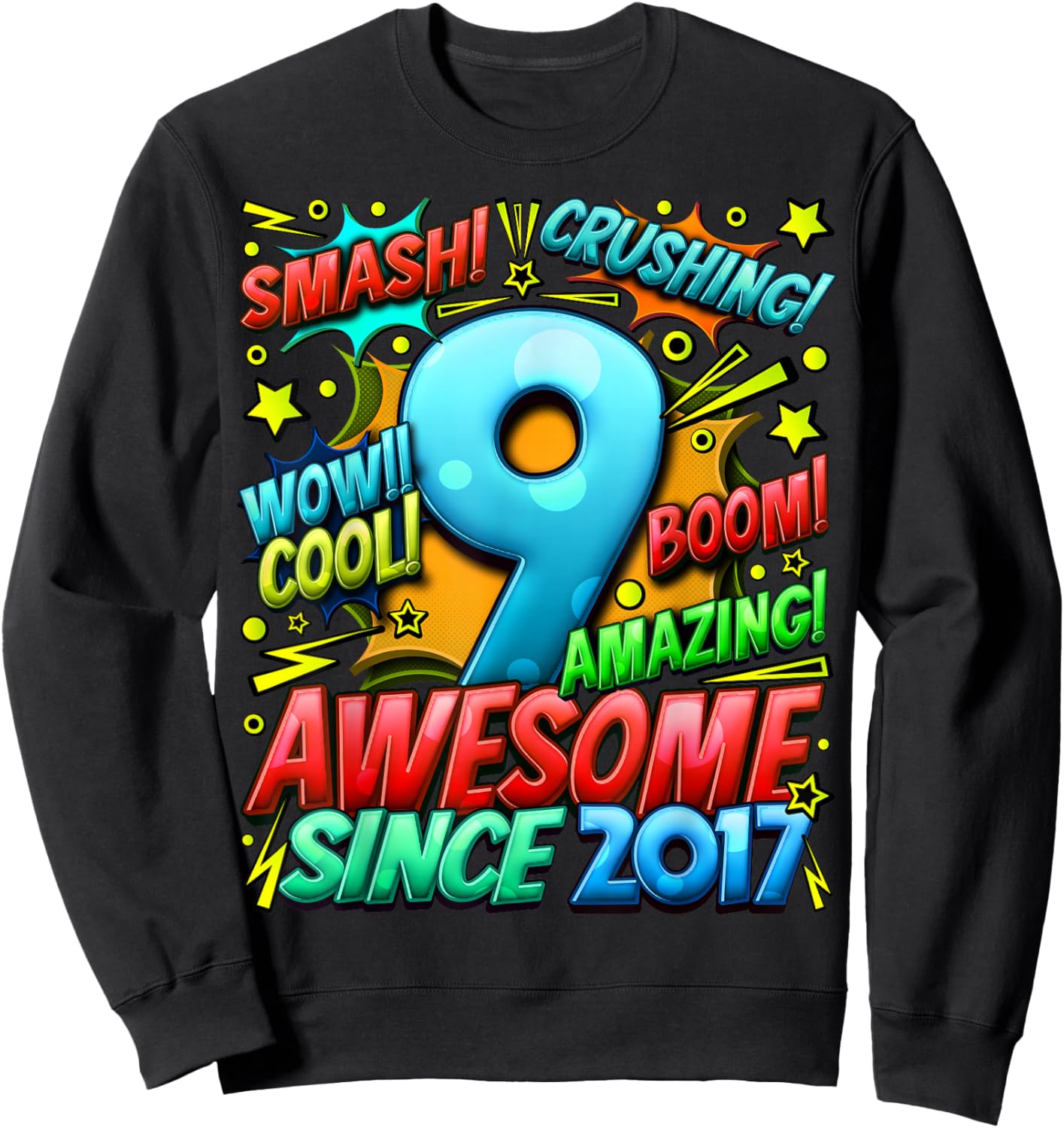 9 Year Old Gifts for Boys 9th Birthday Boy 9 Year Old Boy Sweatshirt - Sweatshirt | Black