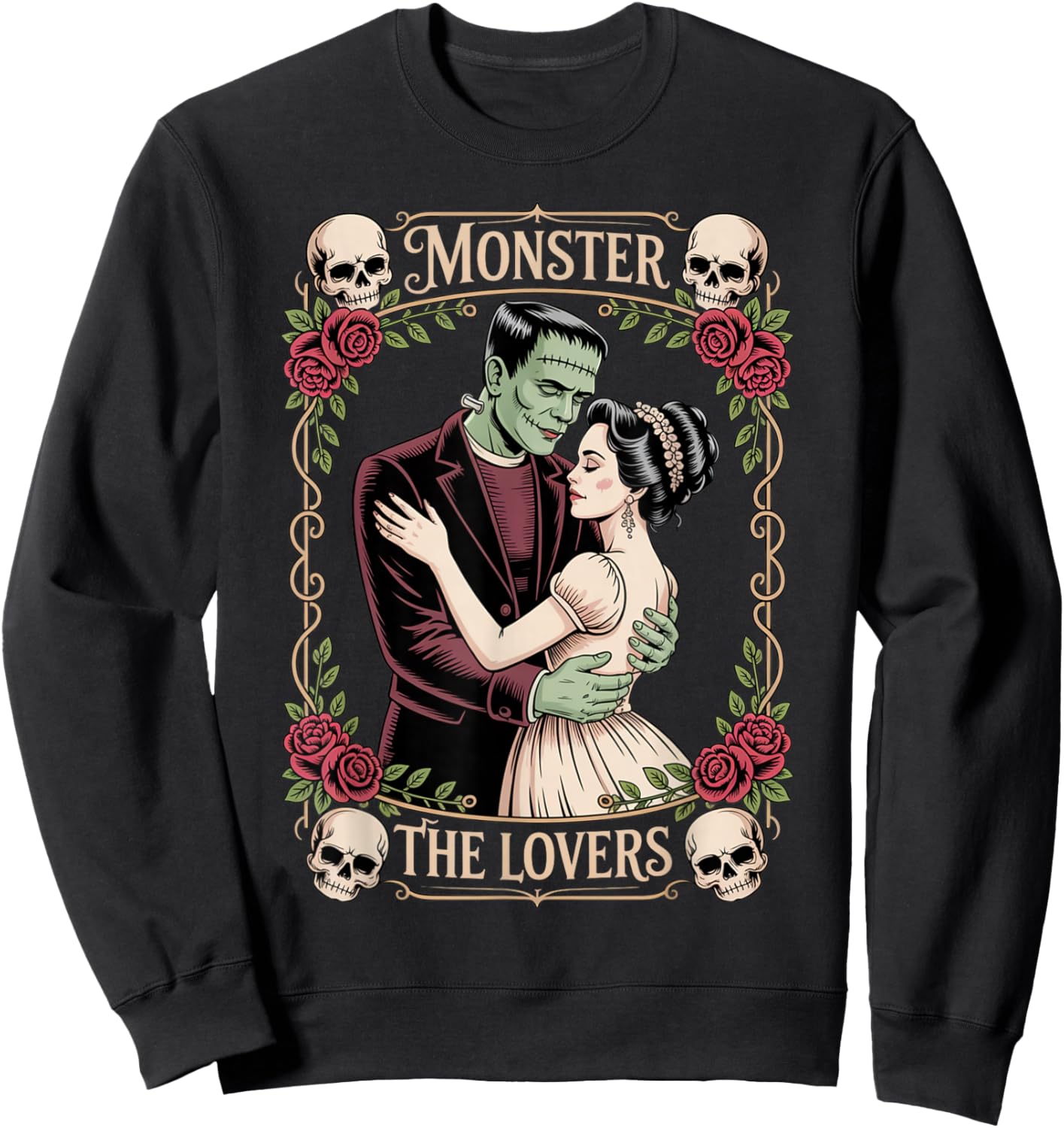 Monster The Lovers Dark Romance Valentine Gothic Couple Sweatshirt - Sweatshirt | Black