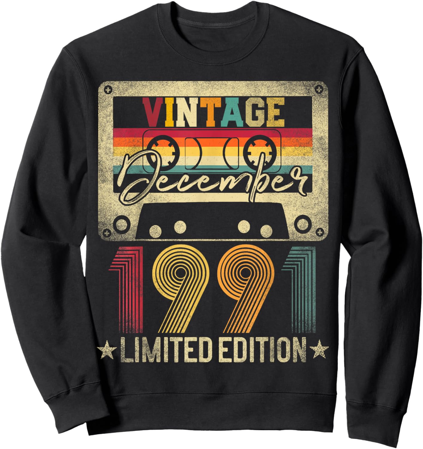 Vintage 1991 December 35 Years Old 35th Birthday Men Women Sweatshirt - Sweatshirt | Black