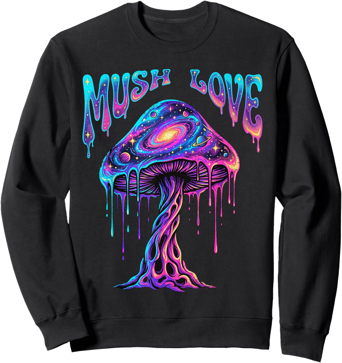 Mush Love Cute Mushroom Hippie Forest Nature Fungi Lovers Sweatshirt - Sweatshirt | Black