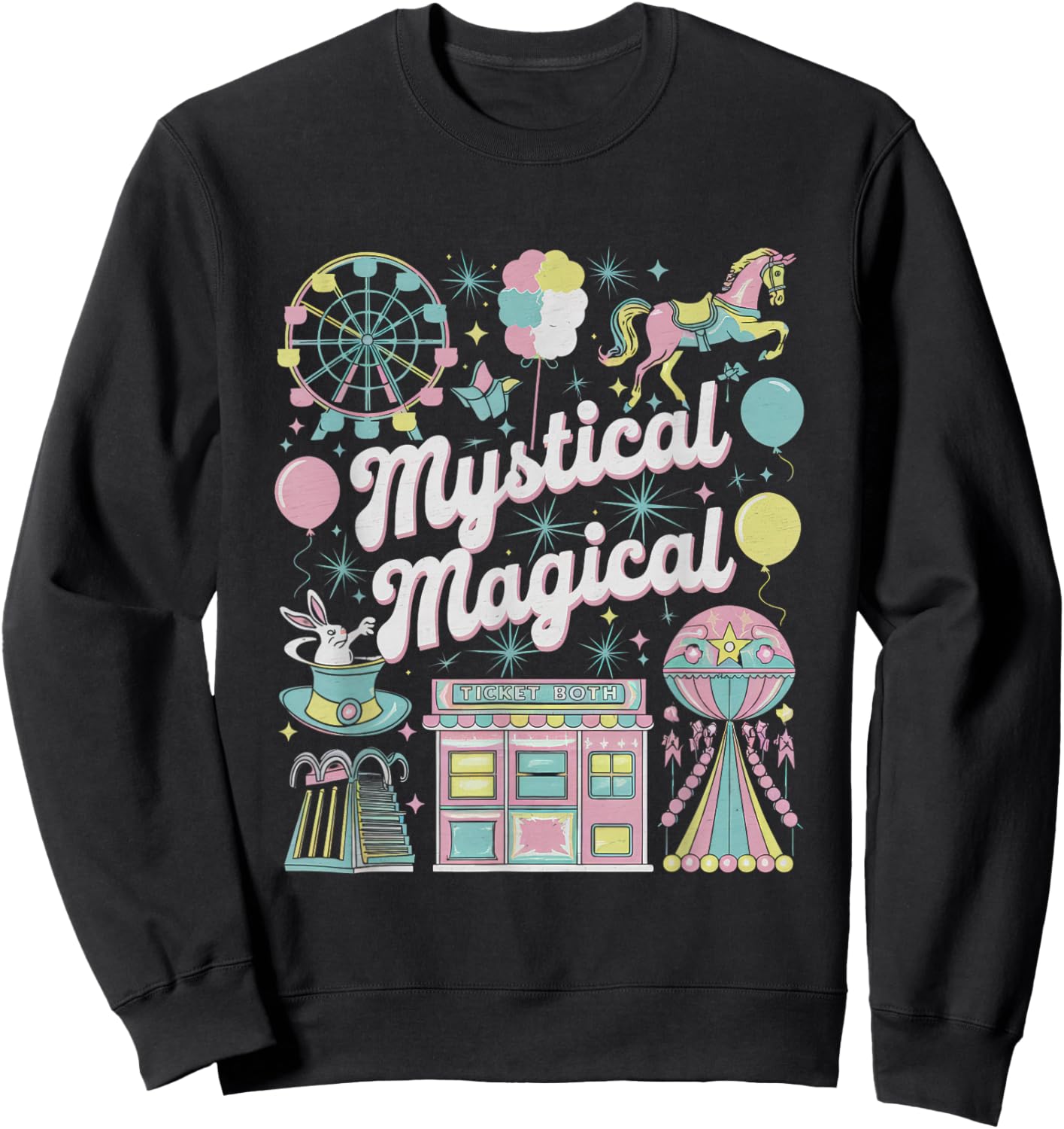 Mystical Magical Retro Aesthetic Space Gift Men Women Sweatshirt - Sweatshirt | Black