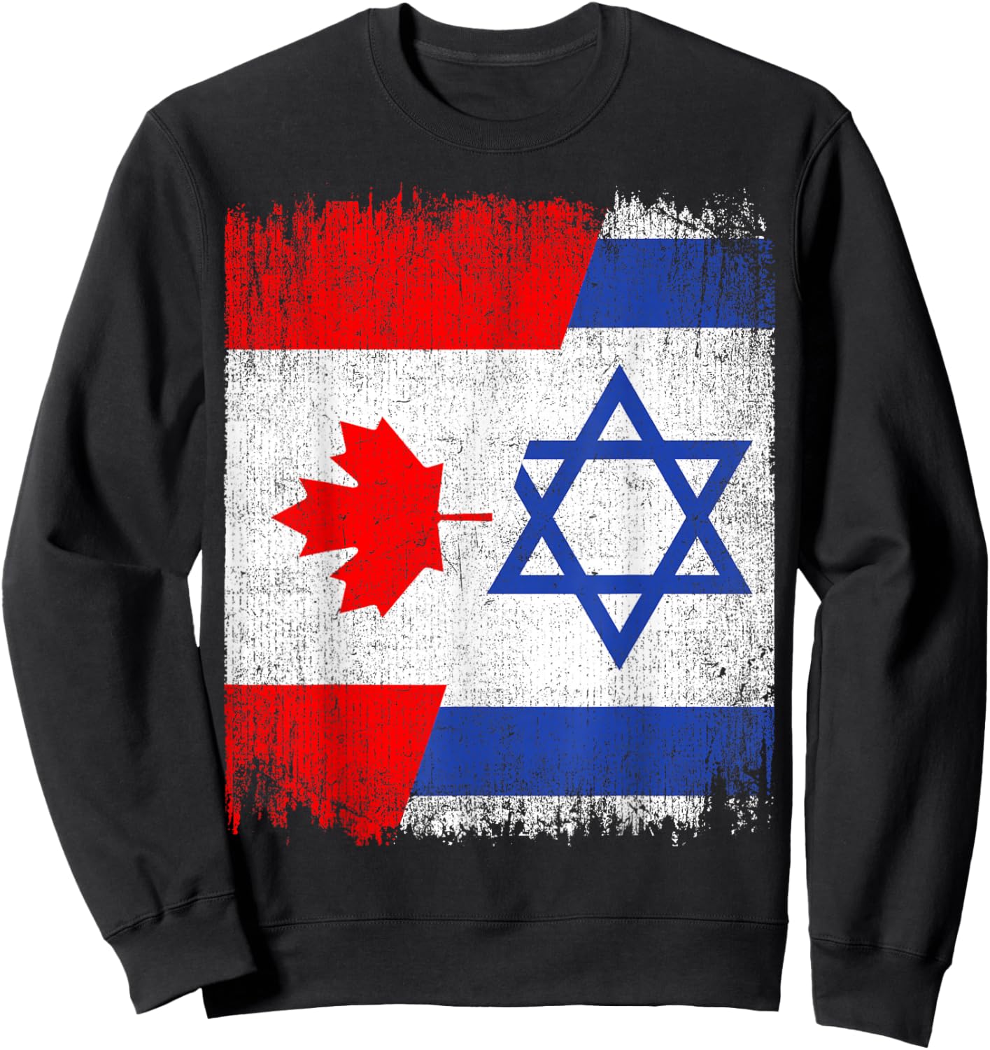 Half Canada Israel Flag Canadian Israelis Pride Roots Sweatshirt - Sweatshirt | Black