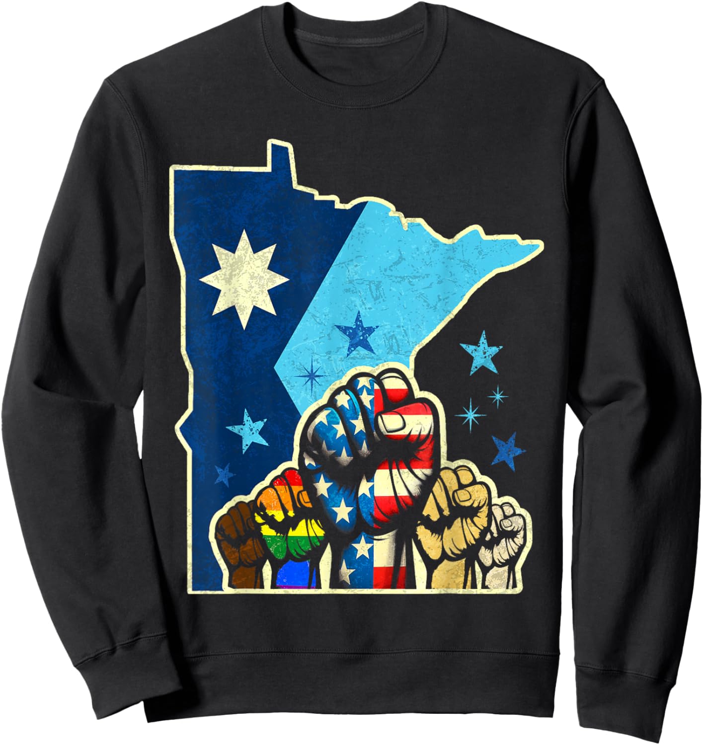 Resist Minnesota Rebel New State Flag Men Women Sweatshirt - Sweatshirt | Black