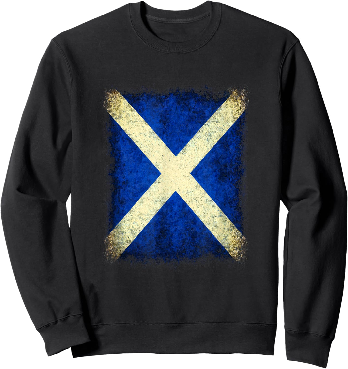 Saint Andrews Cross - Scottish Flag Art Sweatshirt - Sweatshirt | Black