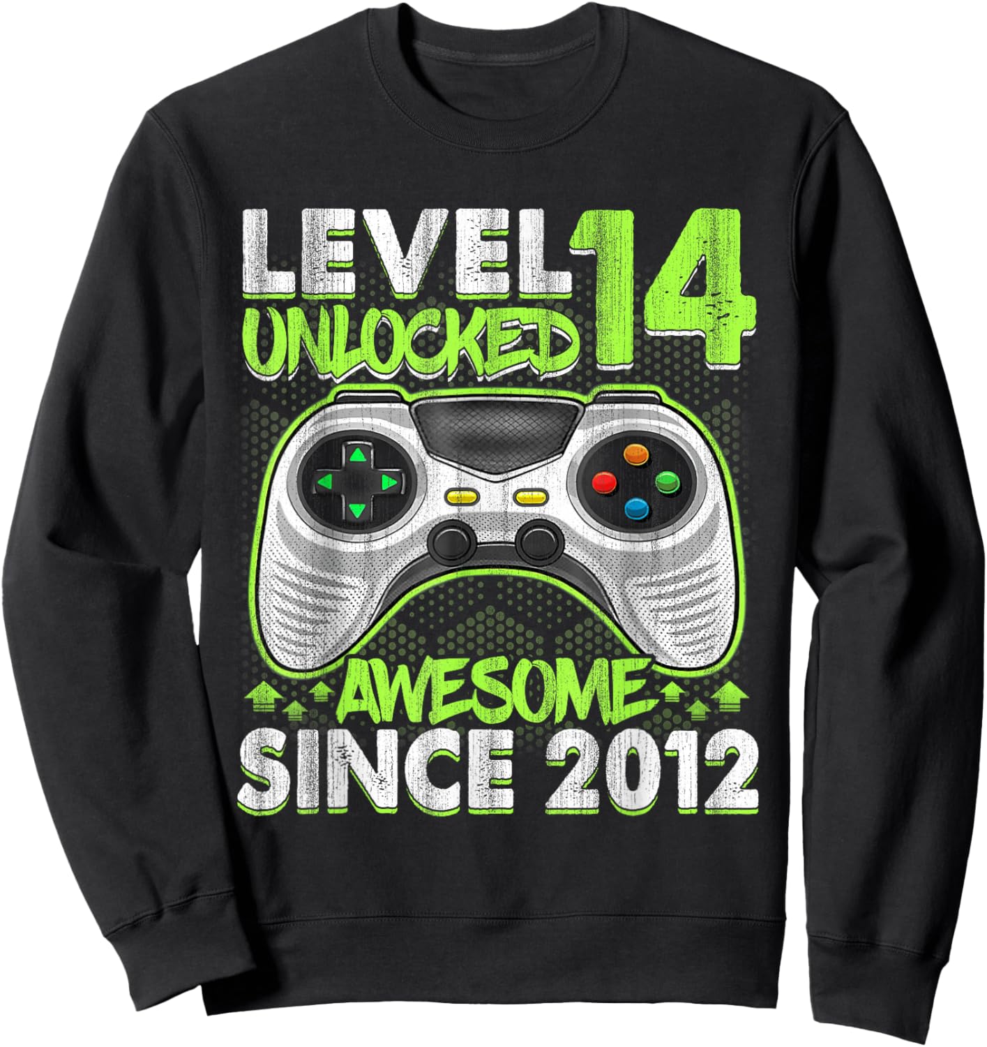 Level 14 Unlocked 14th Birthday Boys Video Gamer 14 Year Old Sweatshirt - Sweatshirt | Black
