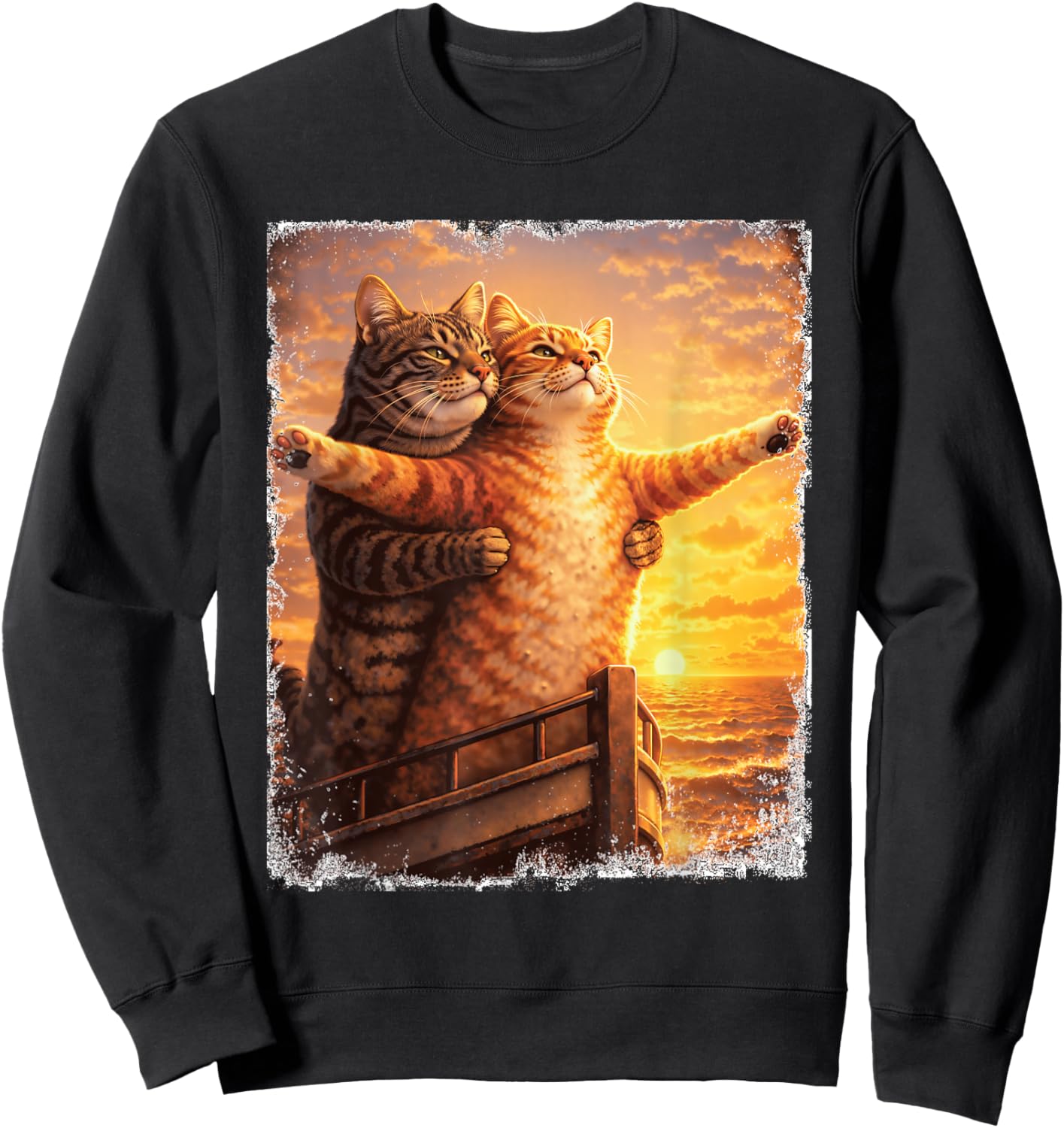 Titanic Cat Meme - Cat Lover Kitten Owner Kitty Sweatshirt - Sweatshirt | Black