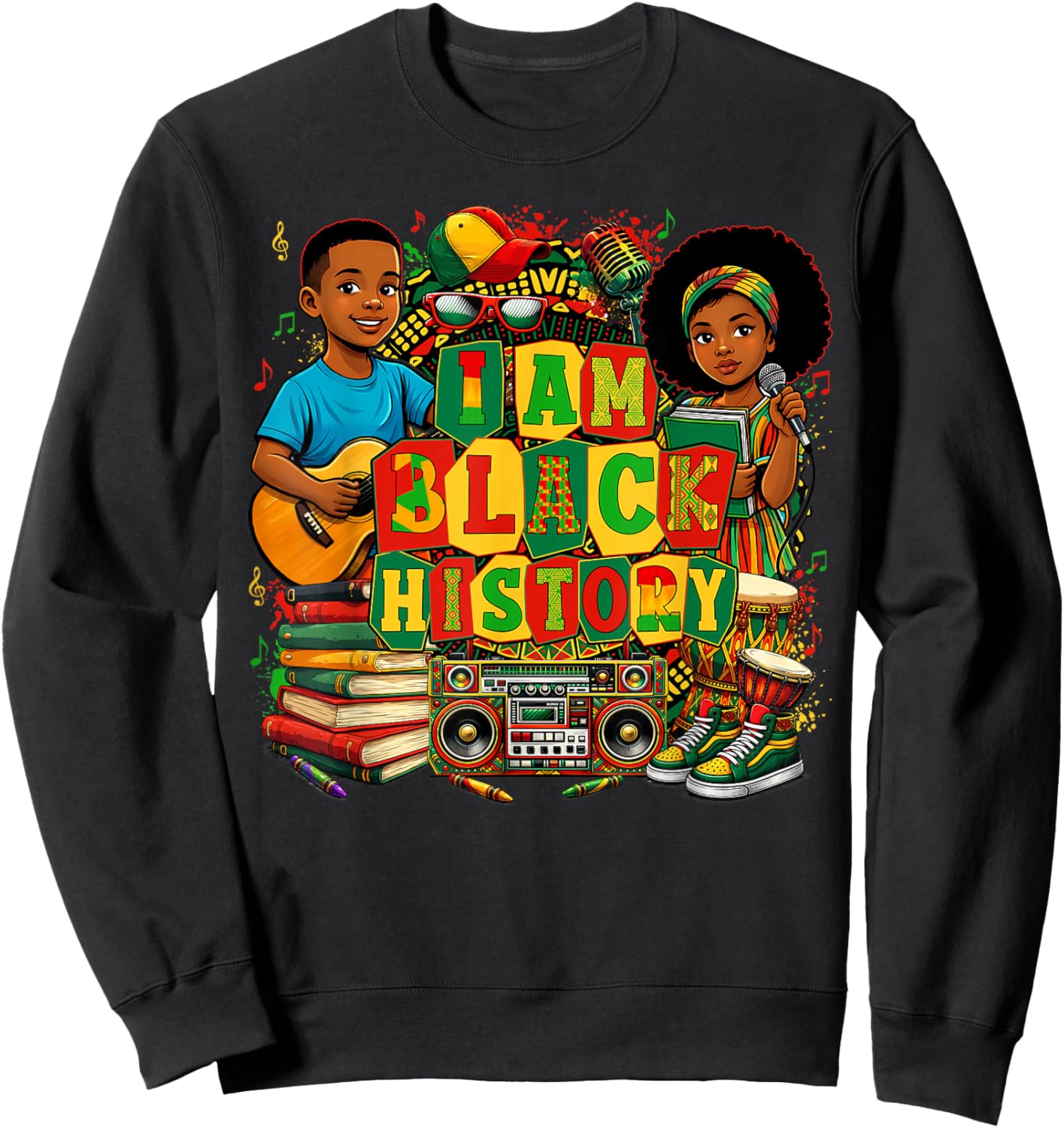 I Am Black History Month African American Pride Kid Boy Girl Sweatshirt - Sweatshirt | Black