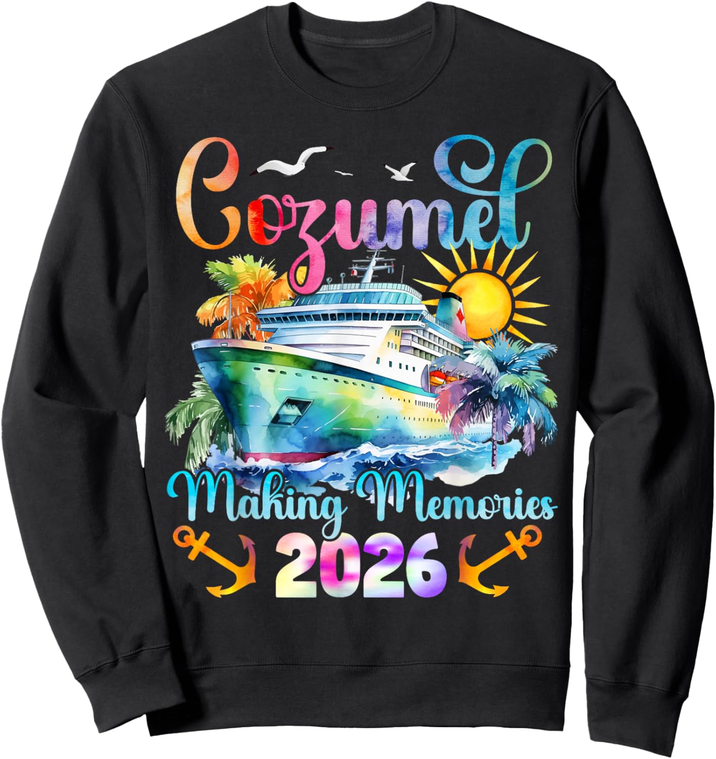 Cozumel Cruise 2026 Cruising Mexico Cozumel Family Matching Sweatshirt - Sweatshirt | Black