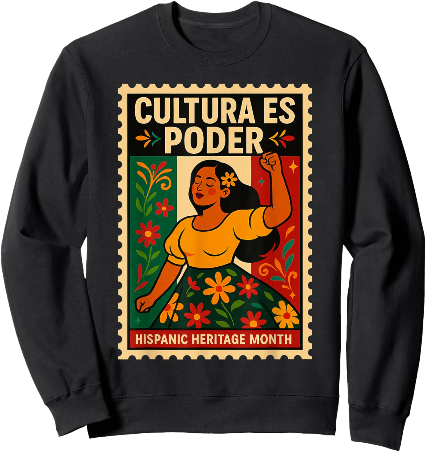 Herencia Latina – Cultura y Poder | Hispanic Heritage Gifts Sweatshirt - Sweatshirt | Black