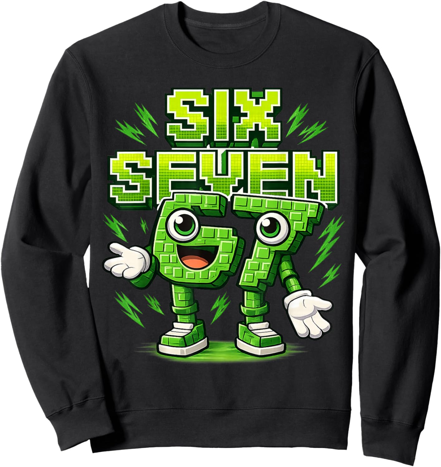 I was 6 Now I'm Six 7 Seven Years Brainrot Birthday Sweatshirt - Sweatshirt | Black