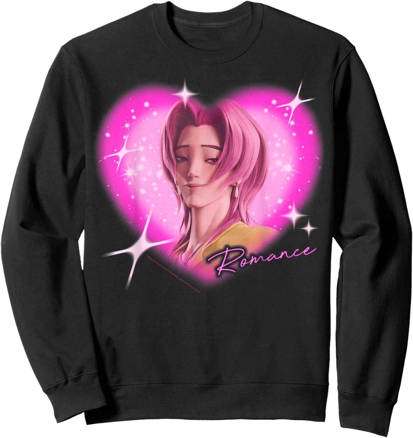 Kpop Demon Hunters The Saja Boys Romance Charming Gaze Heart Sweatshirt - Sweatshirt | Black