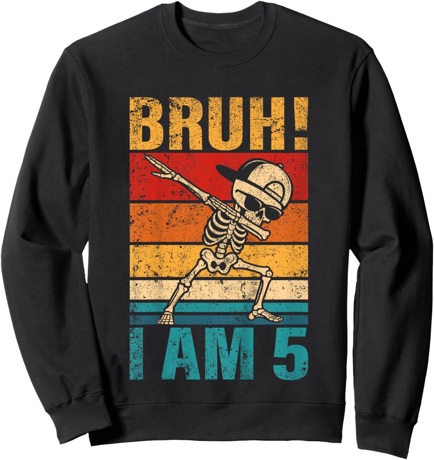 5 Year Old Birthday Dabbing Boy Bruh It's My 5th Birthday Sweatshirt - Sweatshirt | Black
