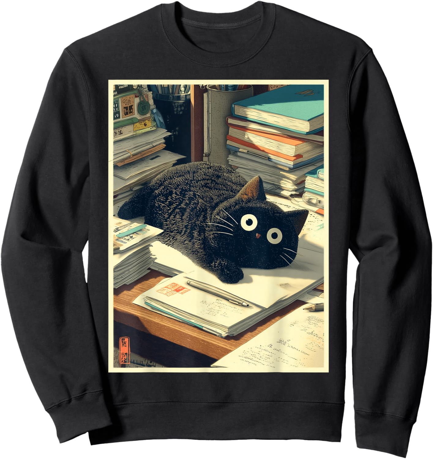 Cat Teacher Student School Last Day Books First 100th Day Sweatshirt - Sweatshirt | Black