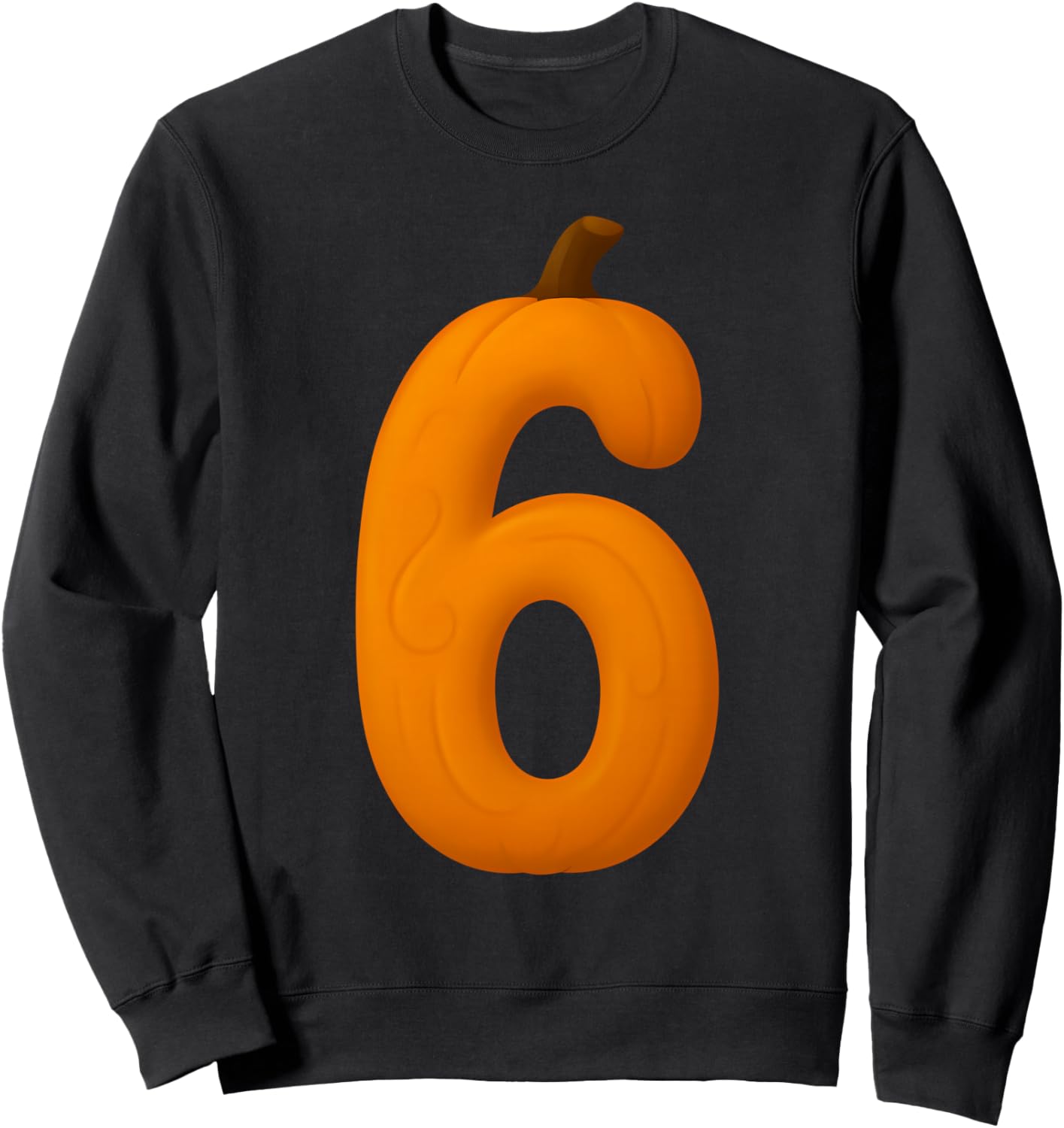 6 Number Six Seven Fall Pumpkin Halloween Funny Matching Sweatshirt - Sweatshirt | Black