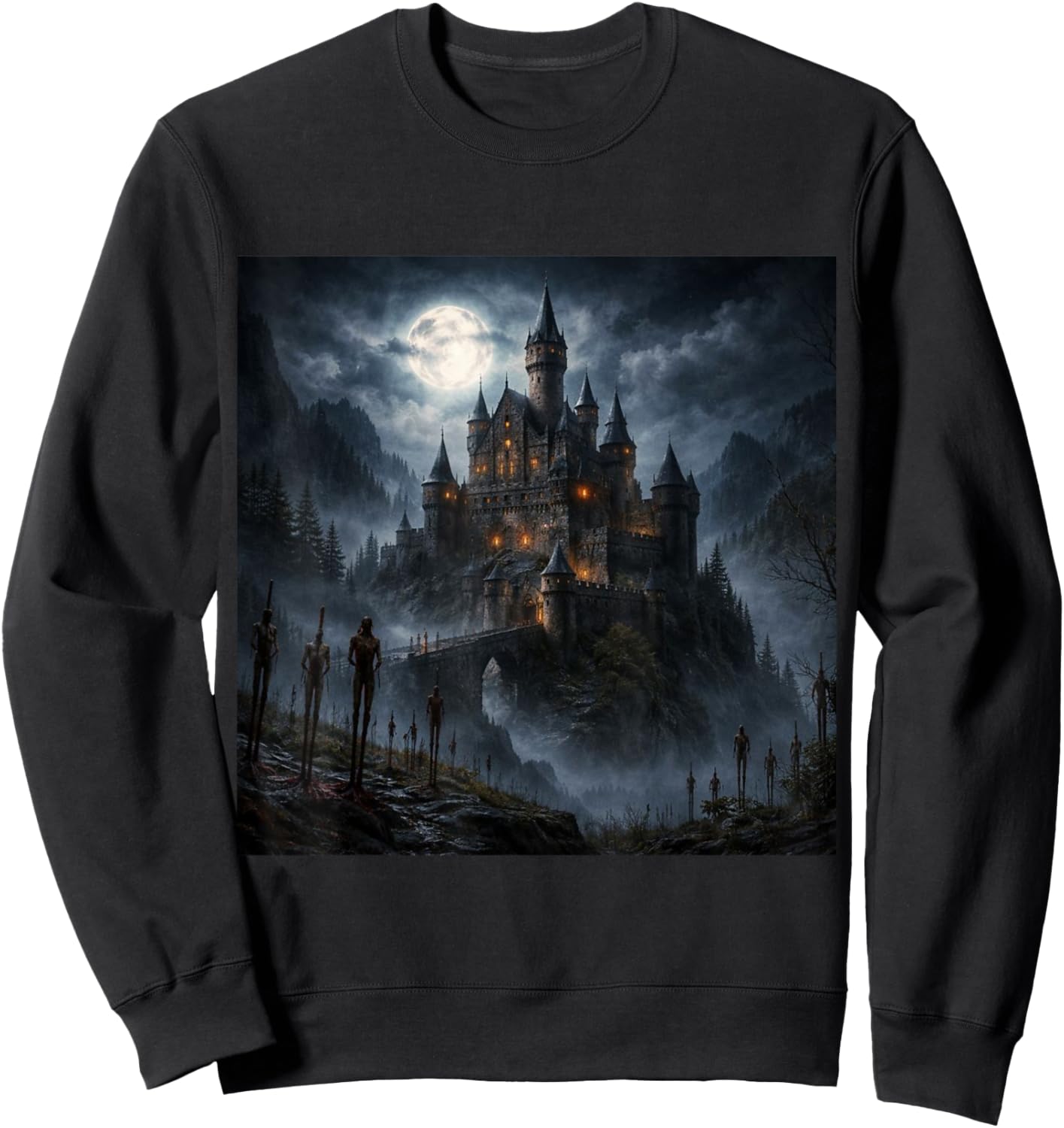 Vlad The Impaler Dark Medieval Castle Art Sweatshirt - Sweatshirt | Black