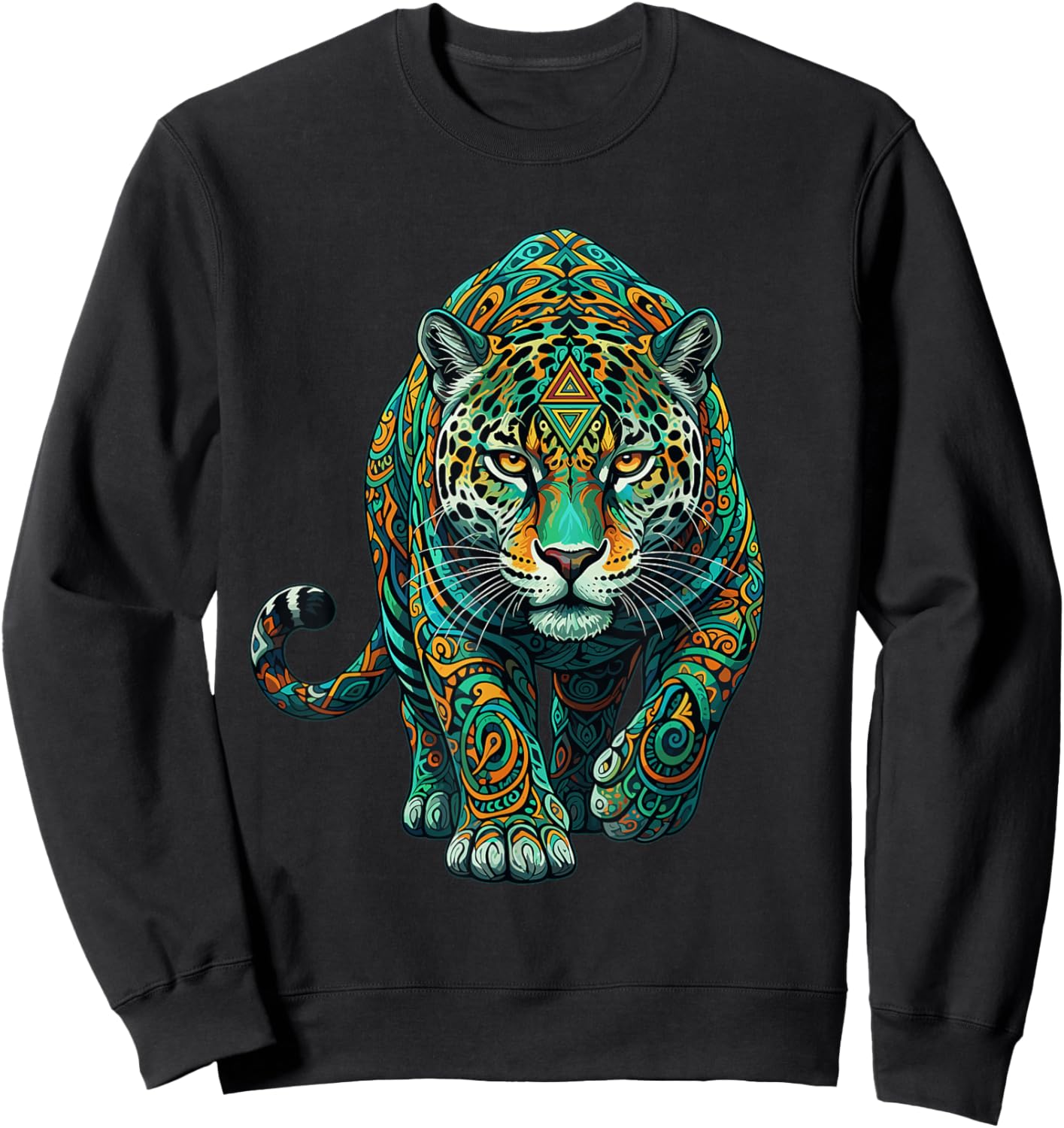 Mandala Spiritual Jaguar Zen Art Mindfulness Wisdom Yoga Sweatshirt - Sweatshirt | Black
