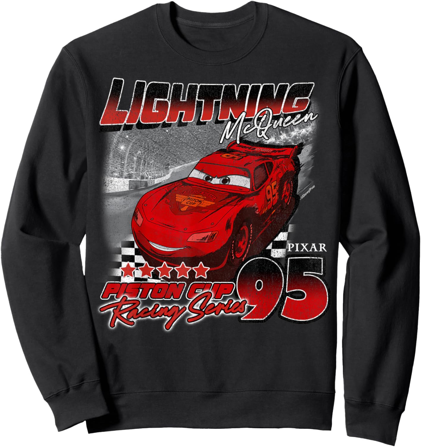 Disney Pixar Cars Lightning McQueen Piston Cup Series 95 Sweatshirt - Sweatshirt | Black