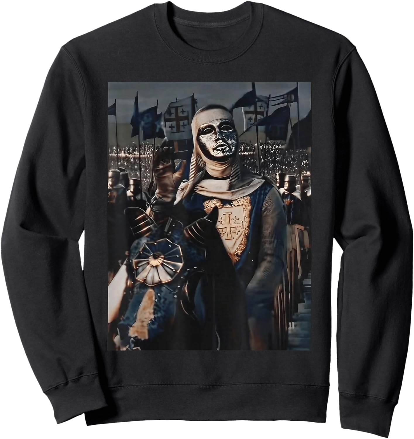 Sliver Mask King Baldwin IV Meme The Leper King Warrior Sweatshirt - Sweatshirt | Black