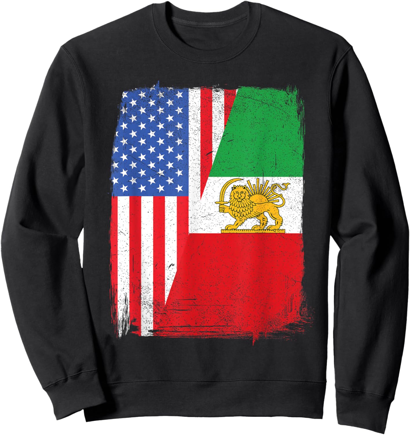 Persian American Flag USA Persia Roots Heritage Sweatshirt - Sweatshirt | Black
