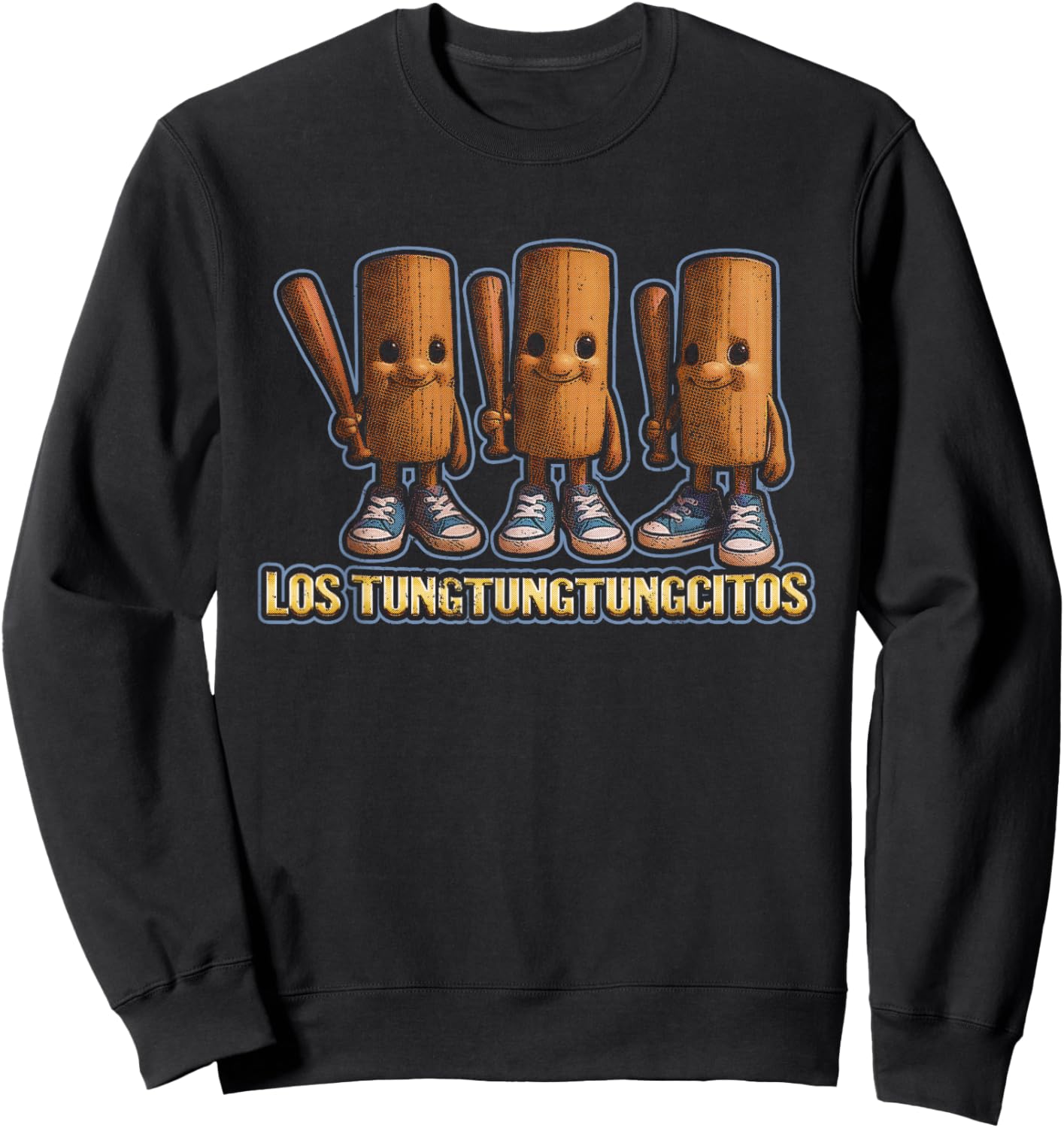 Los Tungtungtungcitos Italian Brainrot Sweatshirt - Sweatshirt | Black