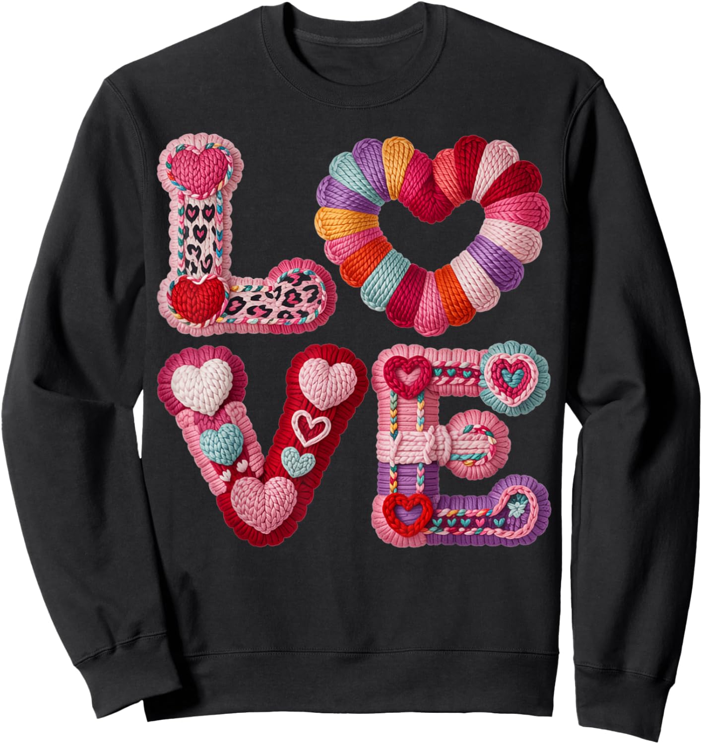 Valentines Day Love Letters Hearts Matching Couples Sweatshirt - Sweatshirt | Black
