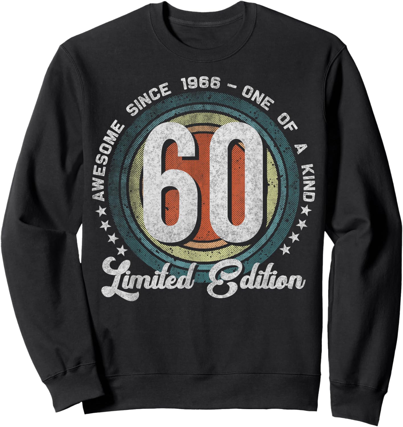 60 Year Old Gifts Vintage 1966 Limited Edition 60th Birthday Sweatshirt - Sweatshirt | Black