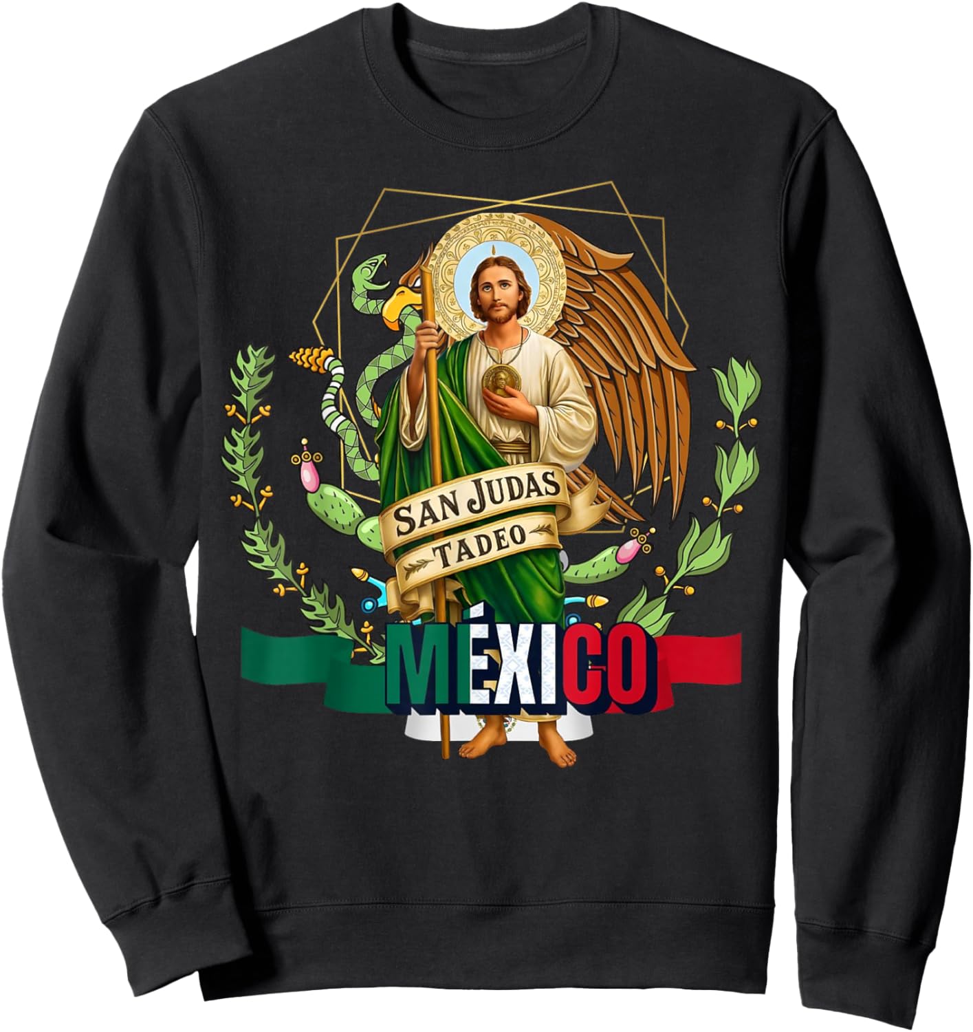 Saint Jude Thaddeus Mexico Catholic for Proud Mexicans Sweatshirt - Sweatshirt | Black
