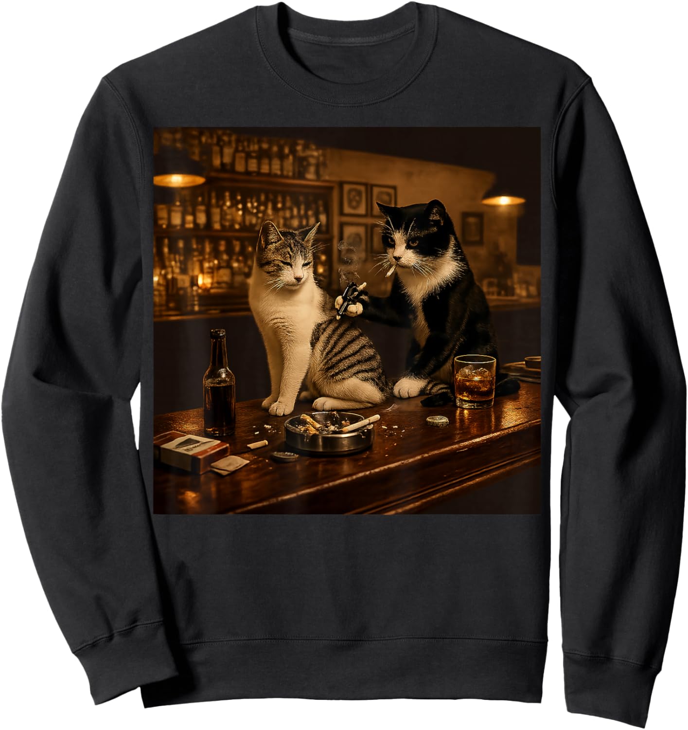Vintage Cat Tattoo Inked Kitten Artist Gifts Women Sweatshirt - Sweatshirt | Black