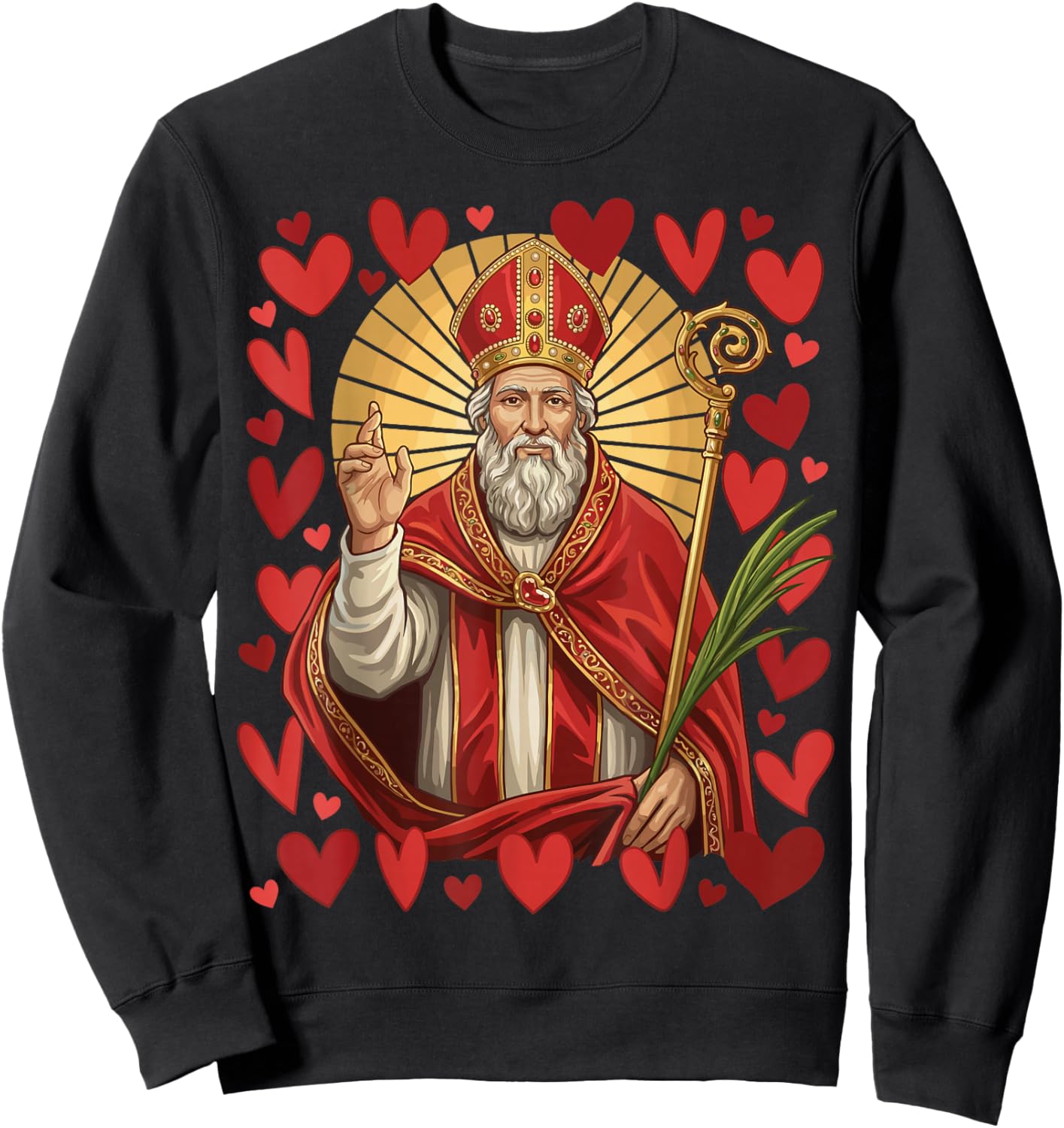 Saint Valentine Catholic St Valentines Patron Saint of Love Sweatshirt - Sweatshirt | Black
