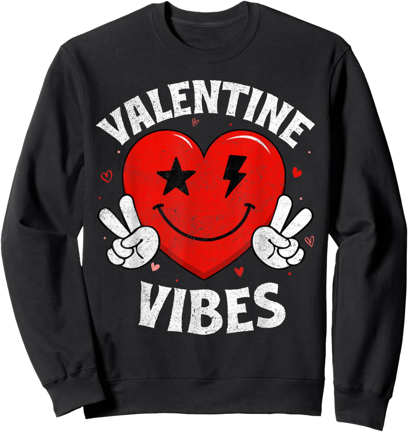 Valentine Vibes Hippie Valentines Day Shirts for Girls Women Sweatshirt - Sweatshirt | Black