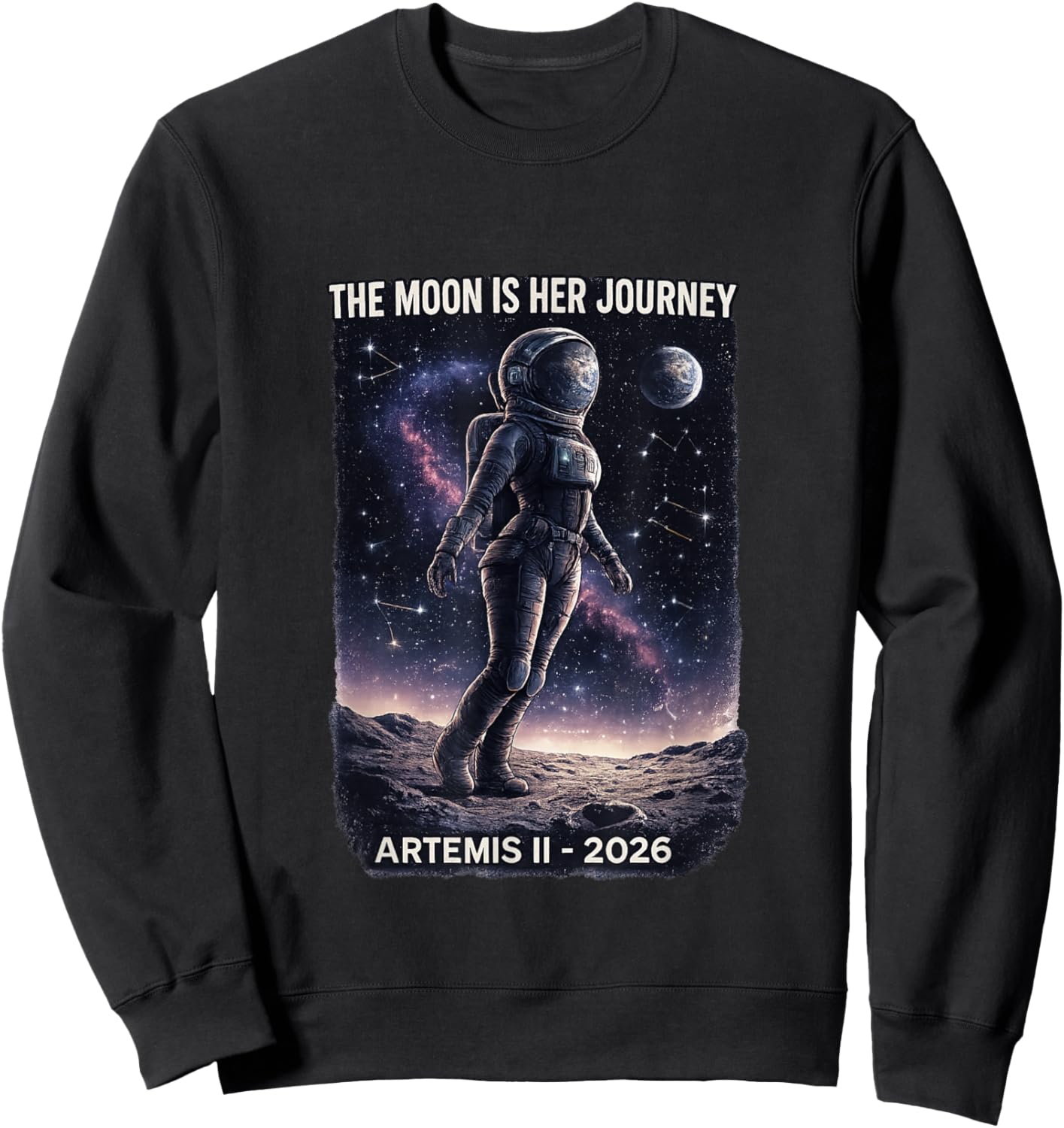 Artemis 2 Space Women Girls Sweatshirt - Sweatshirt | Black
