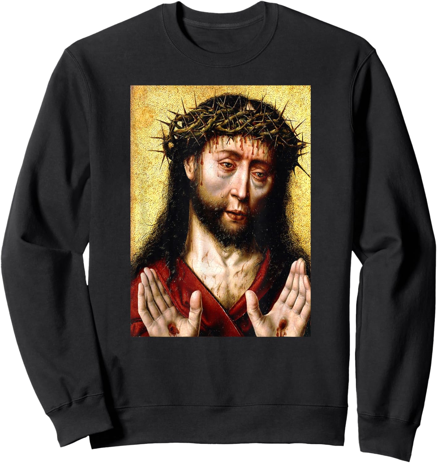 Jesus Christ Man of Sorrows Aelbert Bouts Painting 1500 Sweatshirt - Sweatshirt | Black