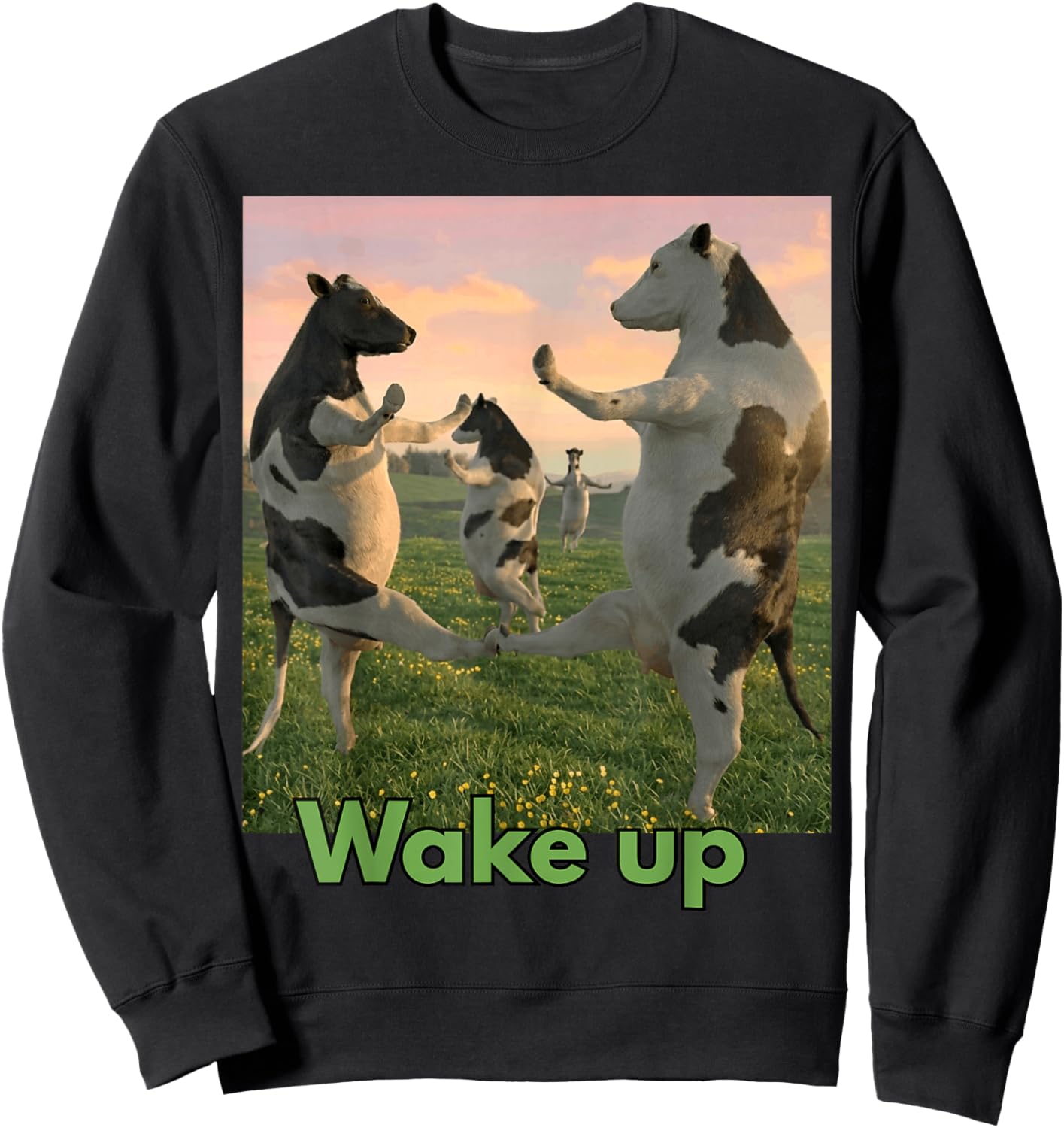 Funny Cows Dance Every Month Meme Sweatshirt - Sweatshirt | Black