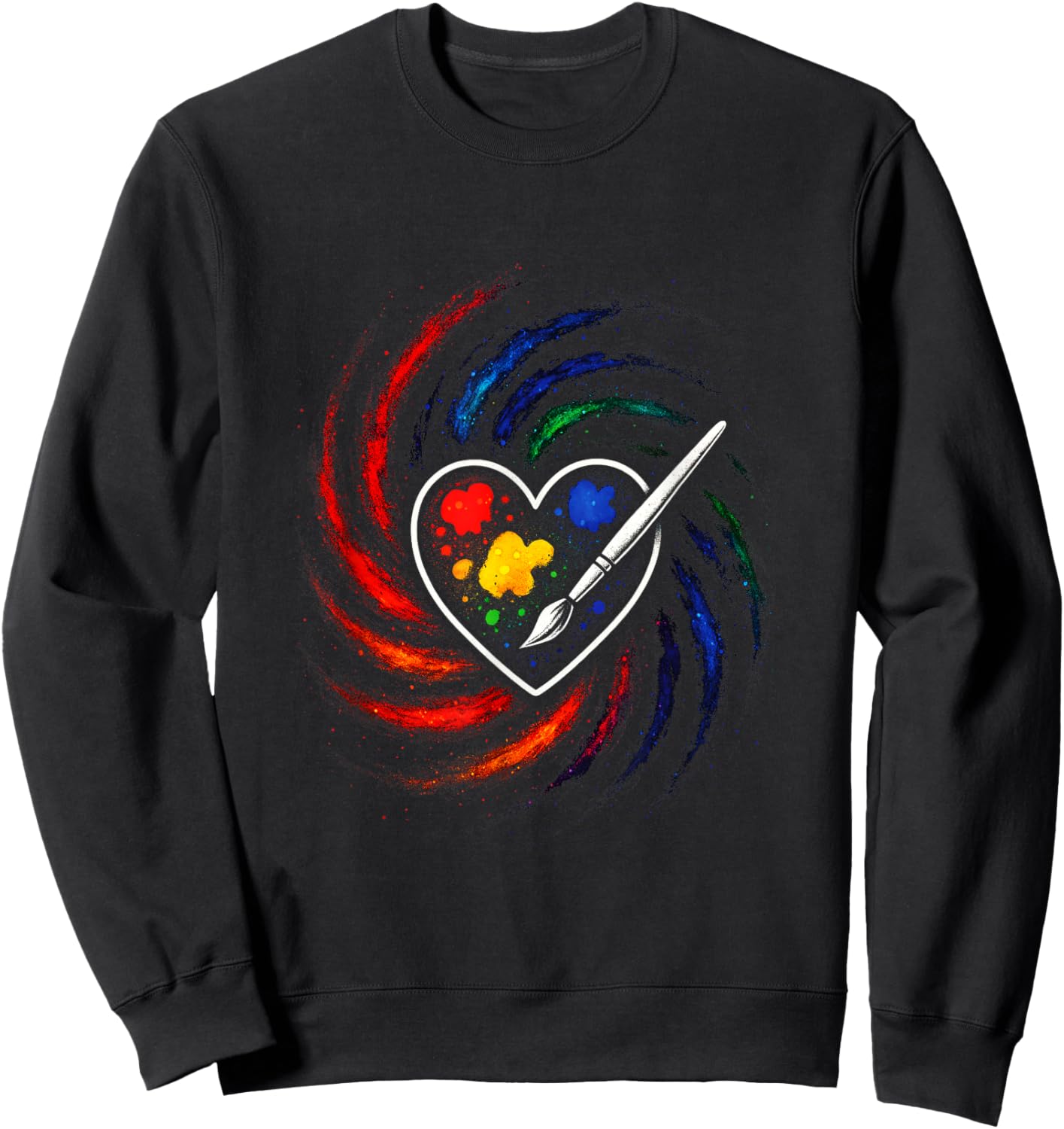 Heart Palette - Funny Painter Art Painting Sweatshirt - Sweatshirt | Black