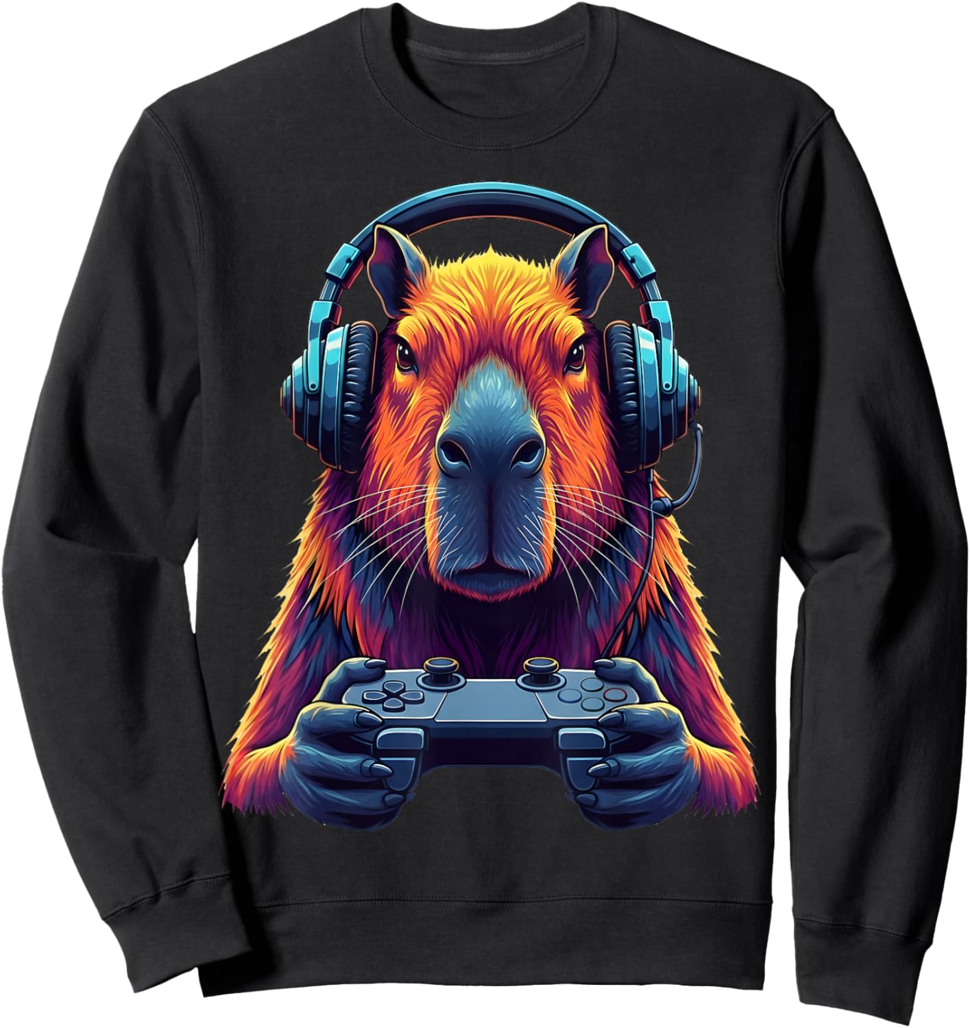 Capybara Funny Video Games Capybara Gaming Gamer Sweatshirt - Sweatshirt | Black