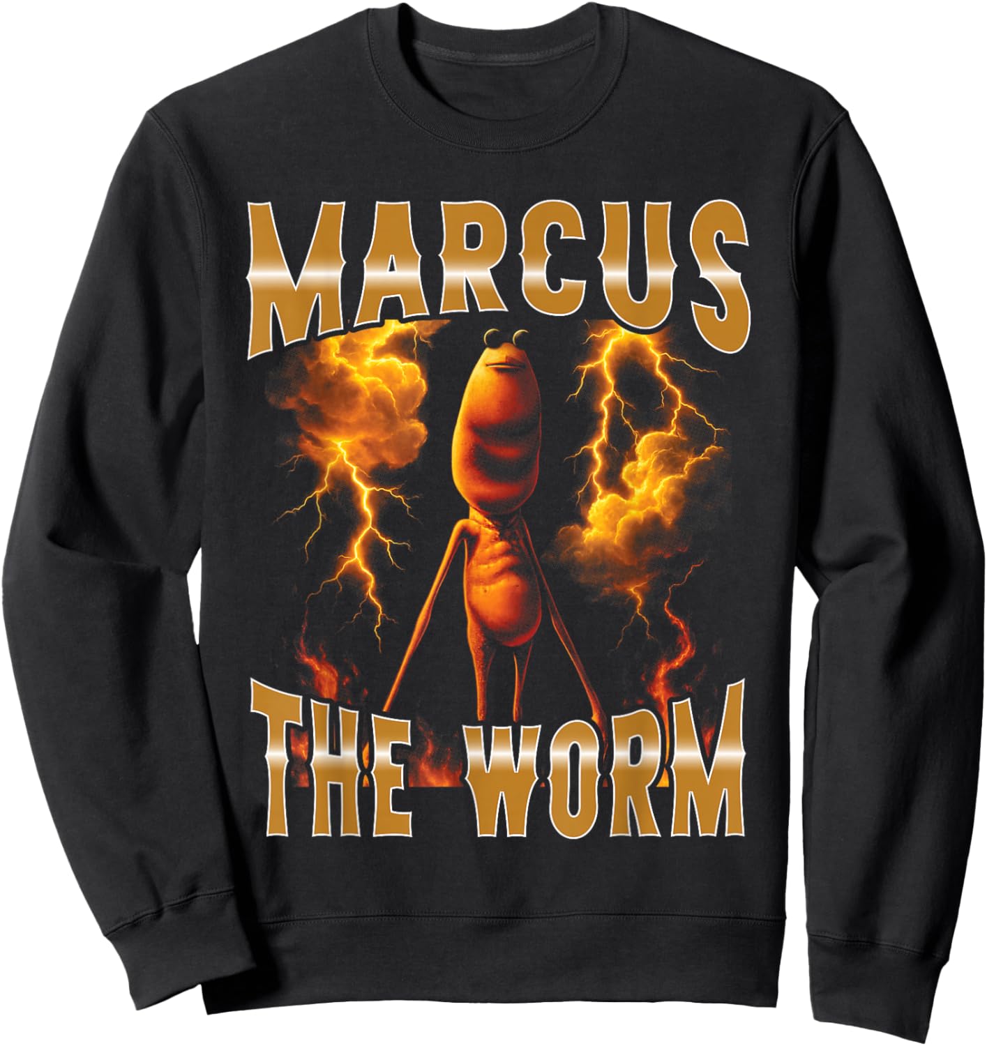 Marcus Worm Meme Humor Playful Retro Vibe Funny People Sweatshirt - Sweatshirt | Black