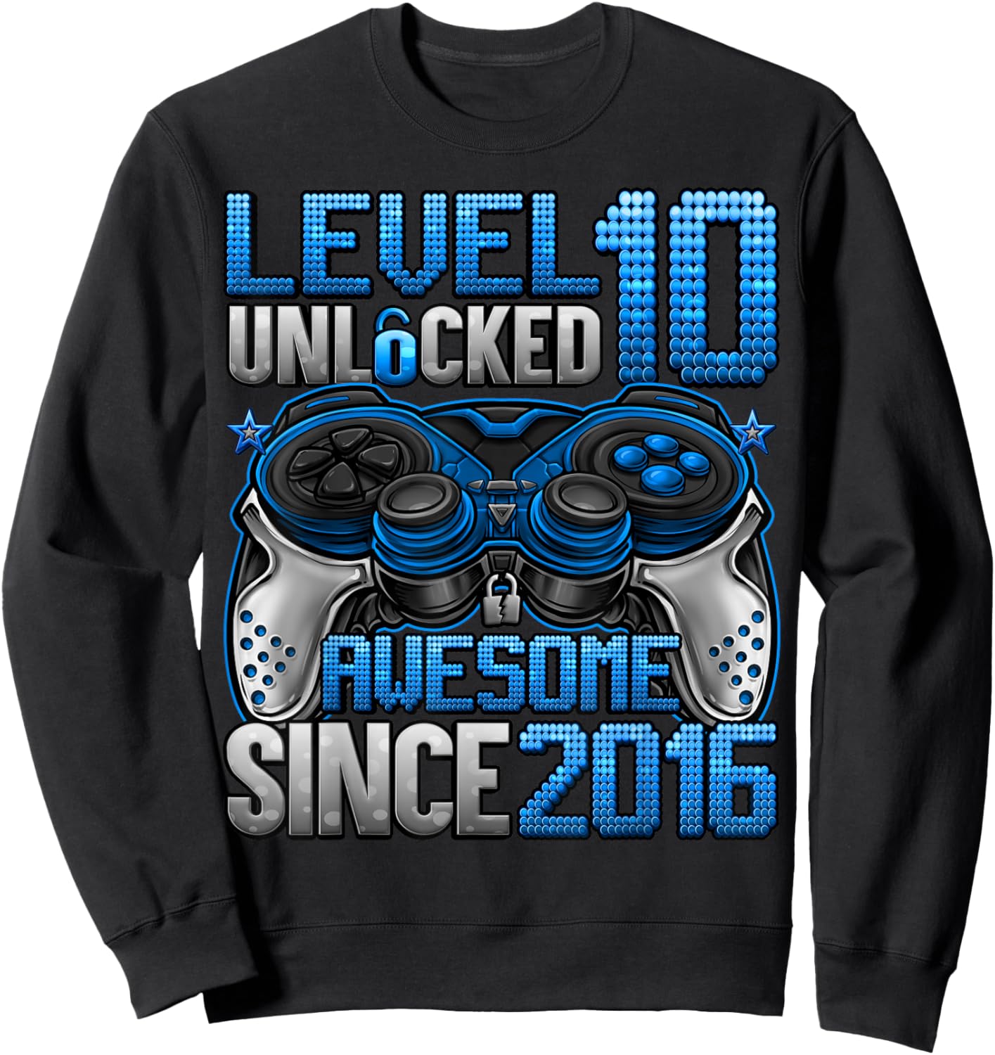Level 10 Unlocked 10 Year Old Gifts Boys 10th Birthday Boy Sweatshirt - Sweatshirt | Black