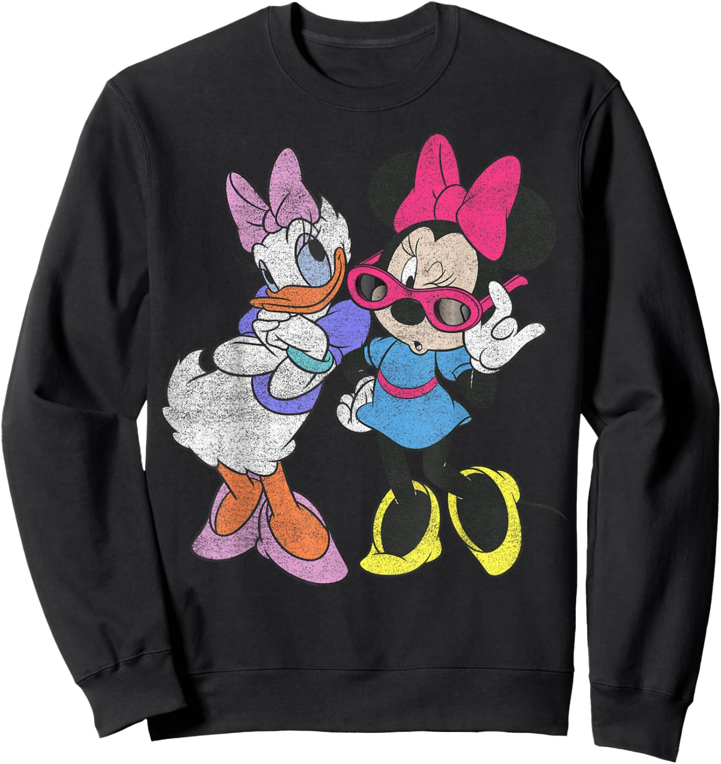 Disney Mickey and Friends Daisy & Minnie Vintage Fashion Sweatshirt - Sweatshirt | Black